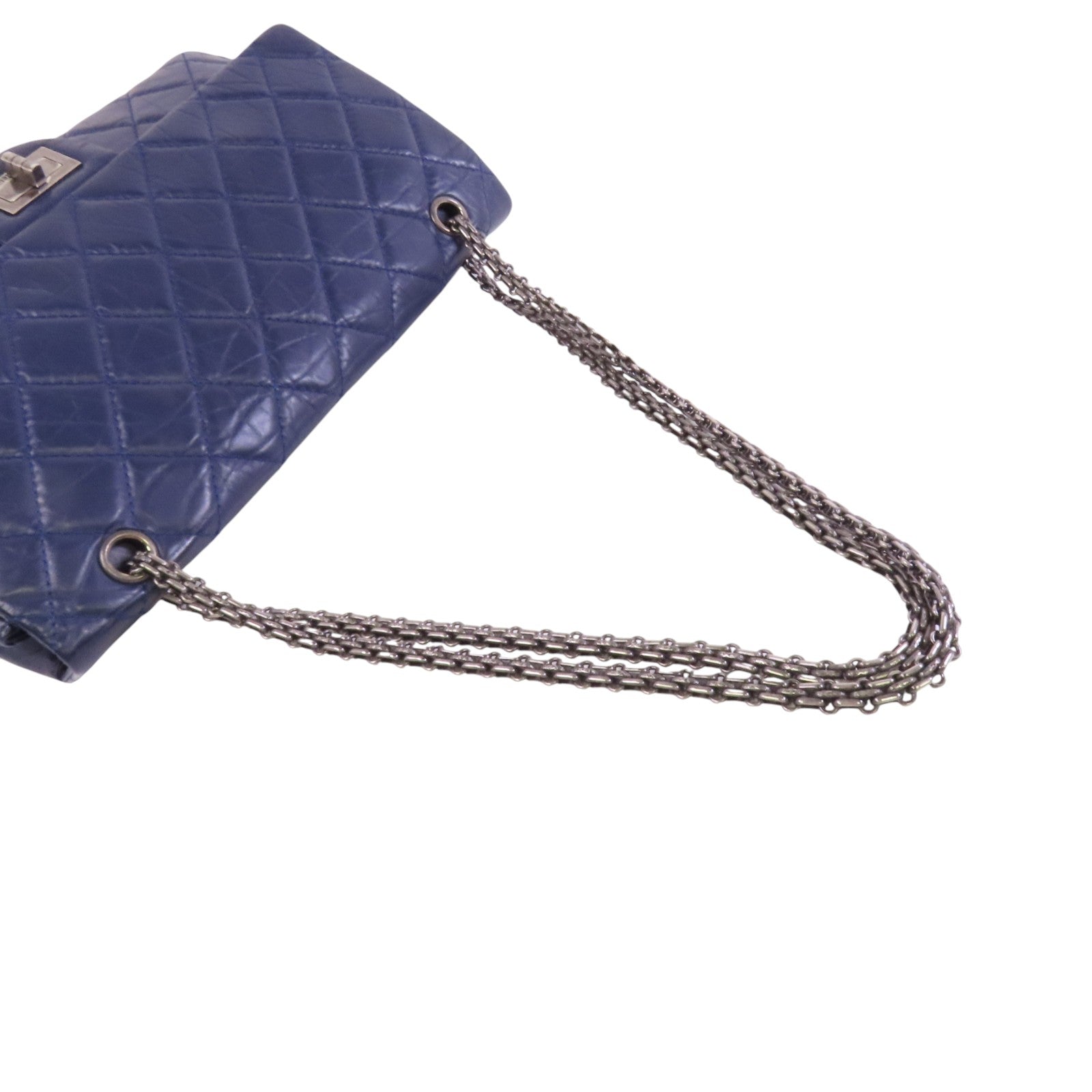 CHANEL 牛皮皮革2.55銀扣鏈帶肩背袋