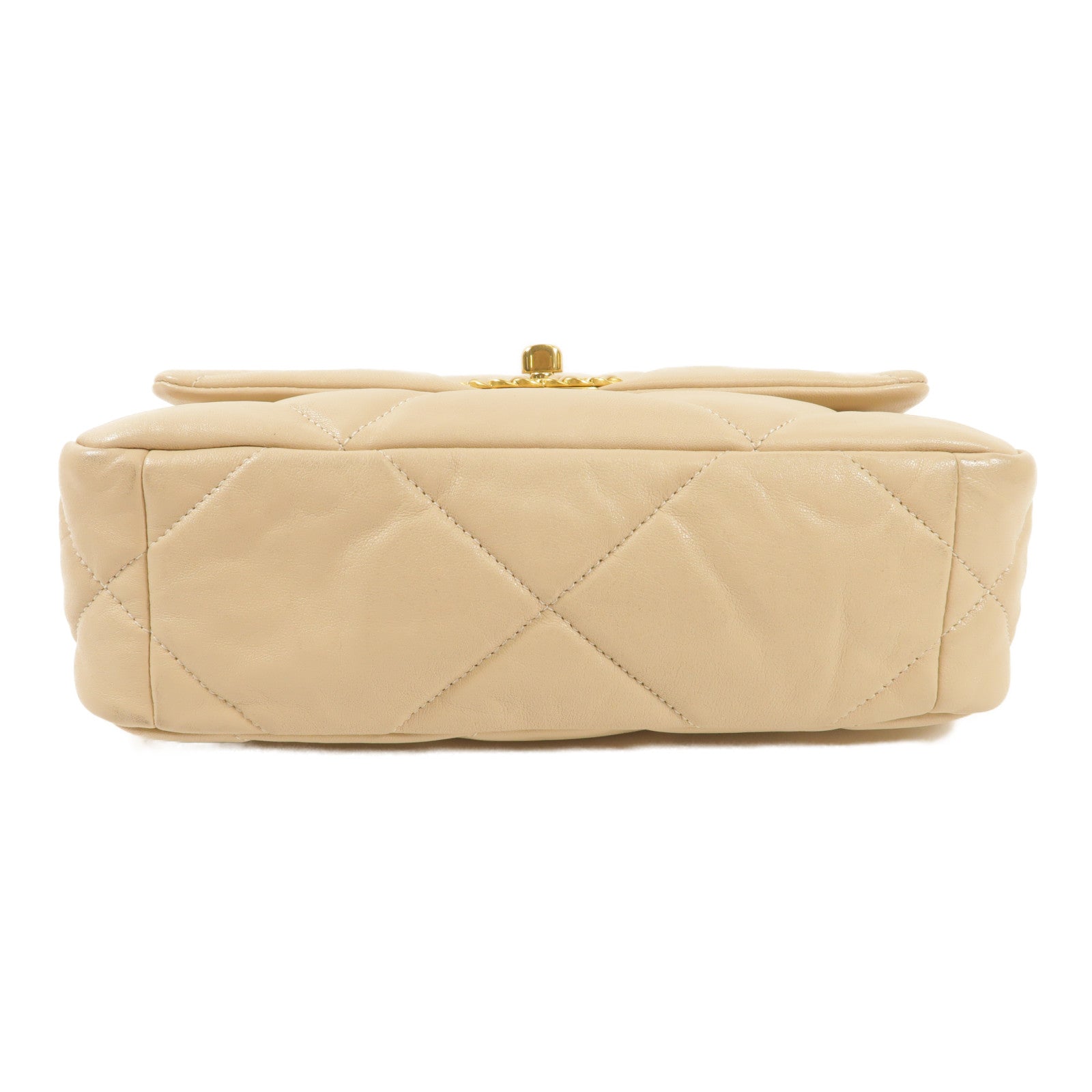 CHANEL 羊皮皮革19 Flap Bag金扣/銀扣手挽肩背兩用袋