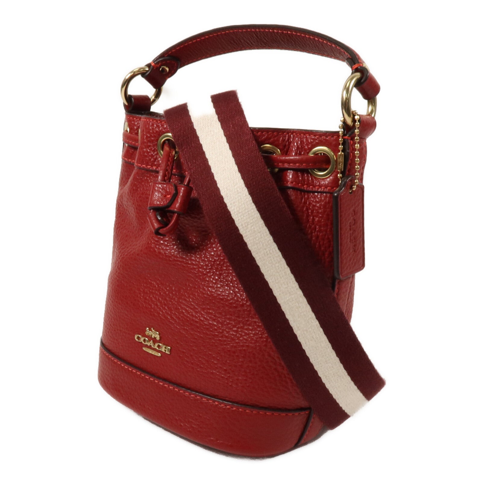 COACH 牛皮皮革Dempsey Drawstring Bucket Bag手挽肩背兩用袋