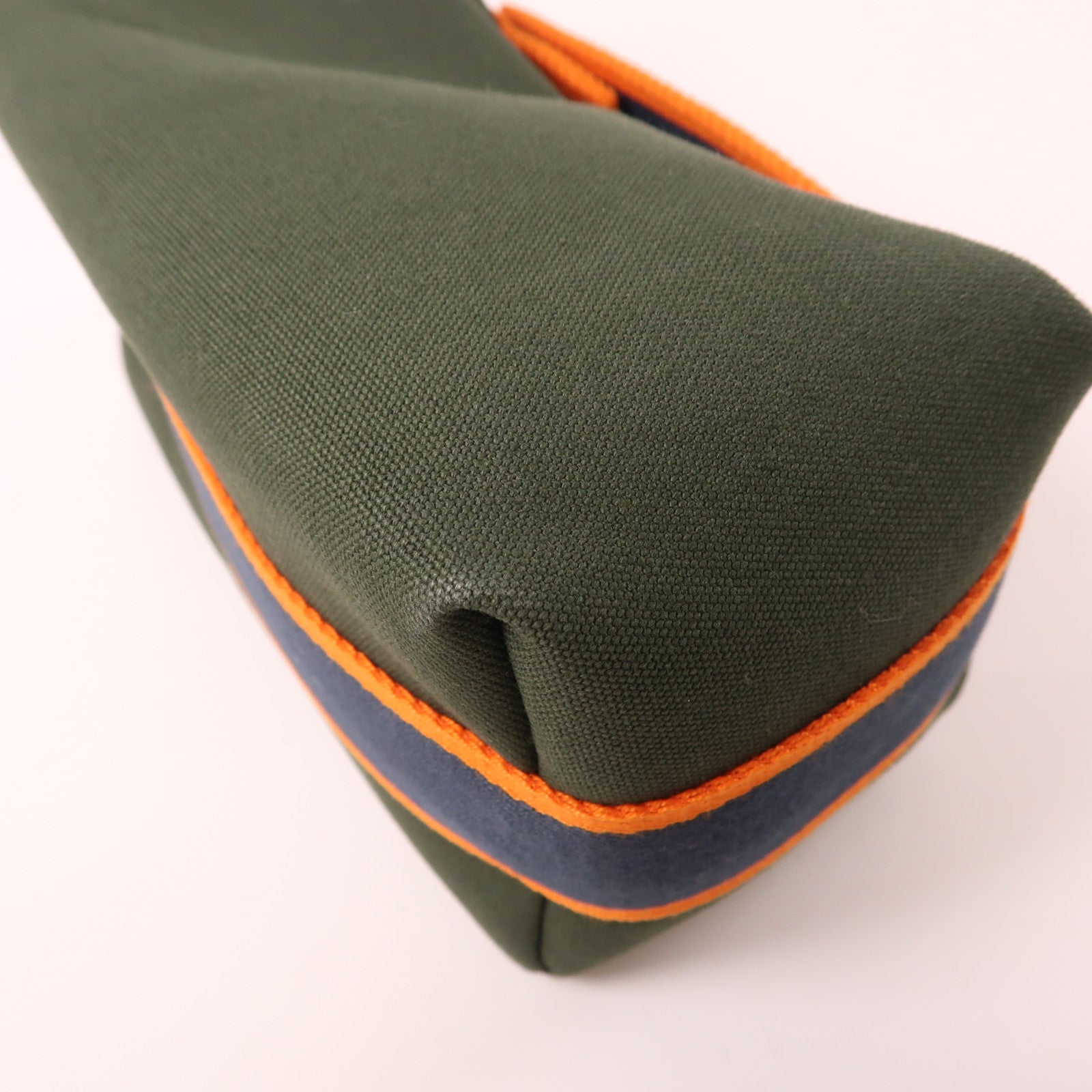 HERMES Toile H Bride a Brac銀扣手挽袋深綠色