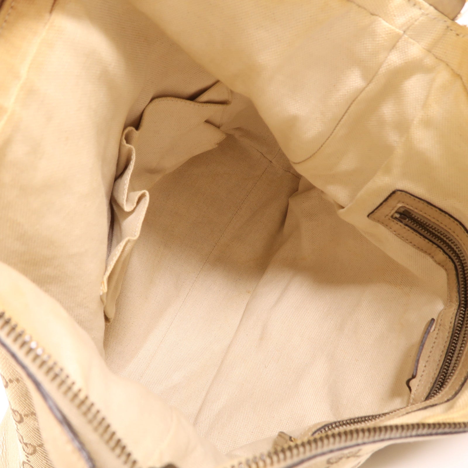 GUCCI 牛皮皮革/帆布2 Way Shoulder Bag金扣手挽肩背兩用袋