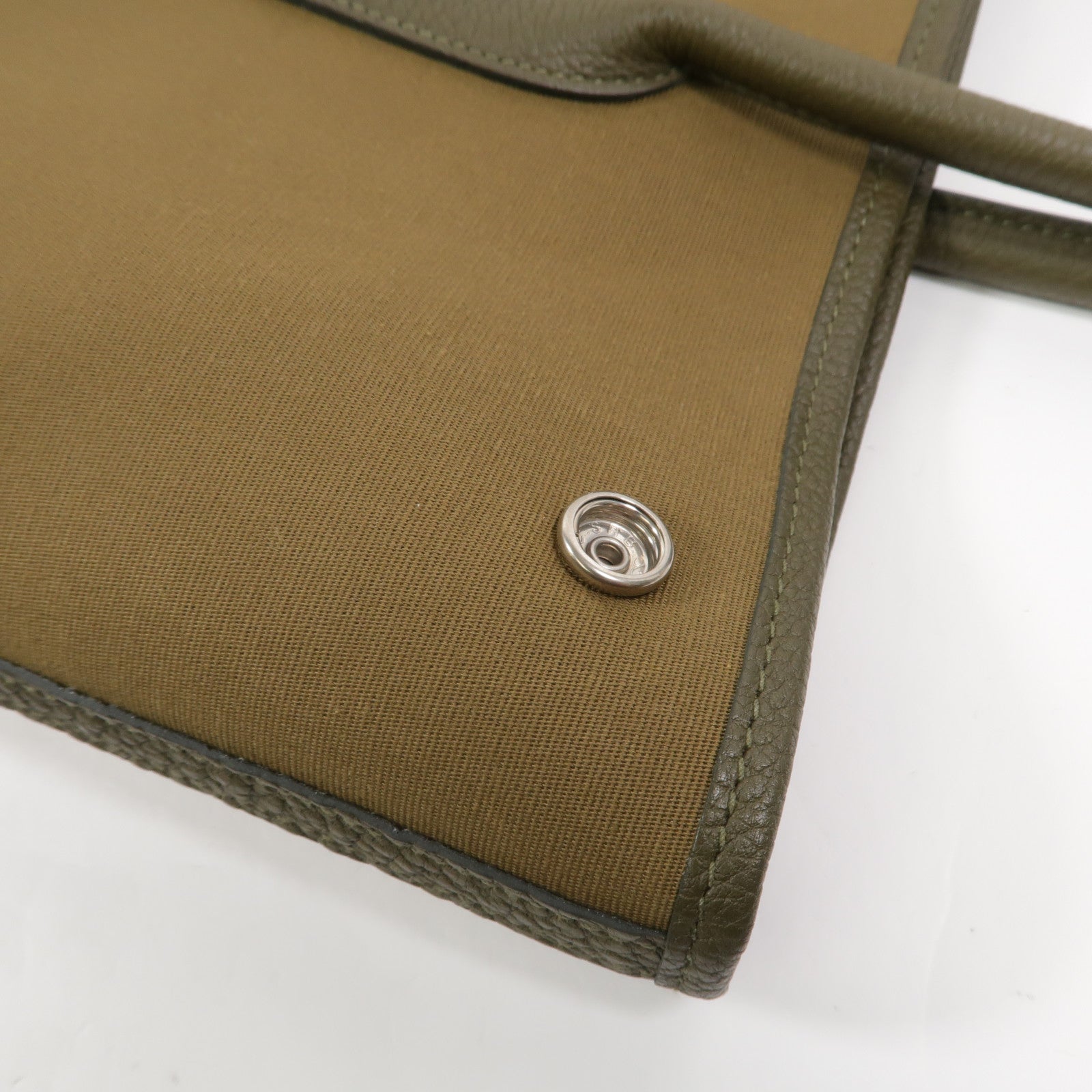 HERMES 帆布Garden File GM手挽袋Vert Olive