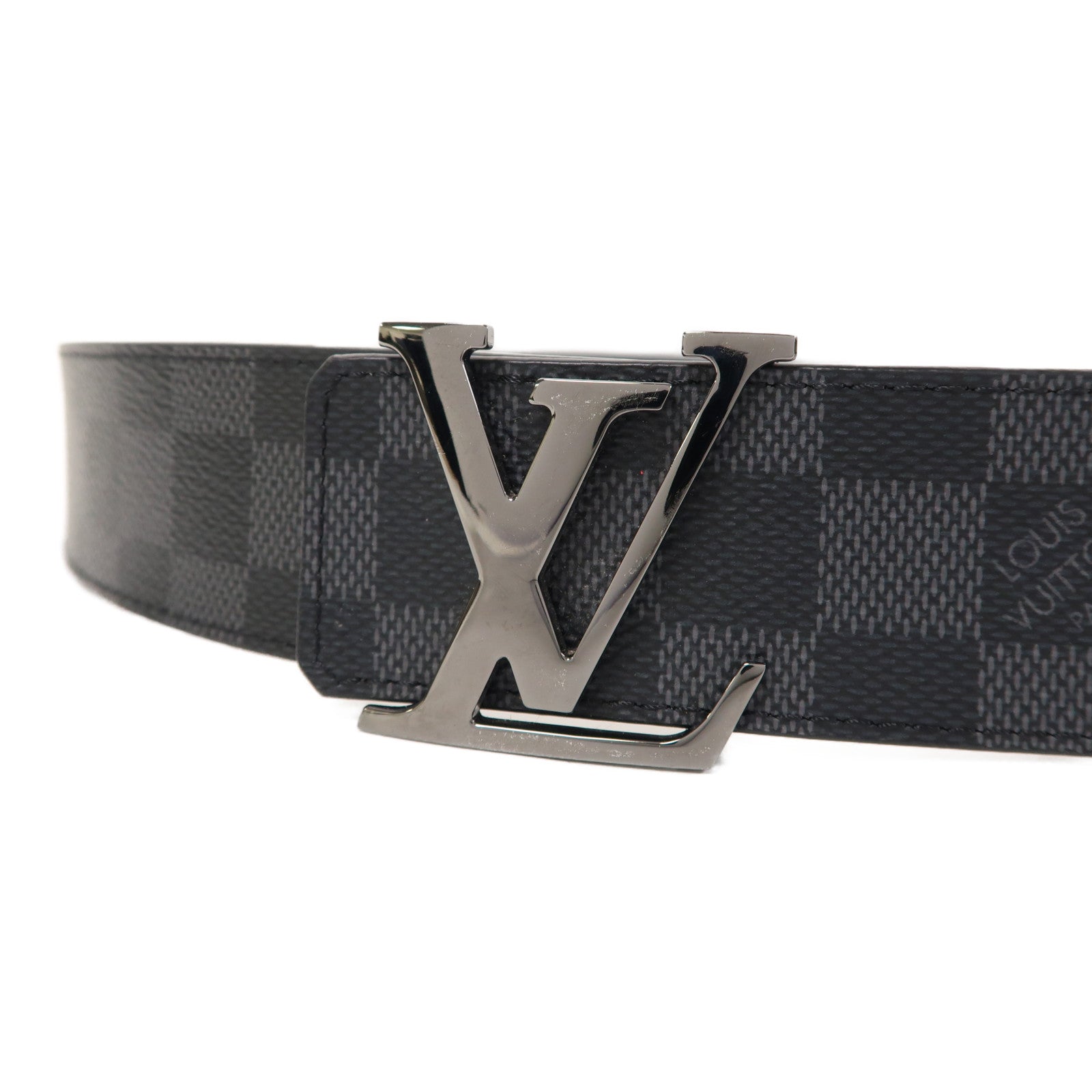 LOUIS VUITTON Damier Graphite Initiales Reversible Belt皮帶黑色/灰色