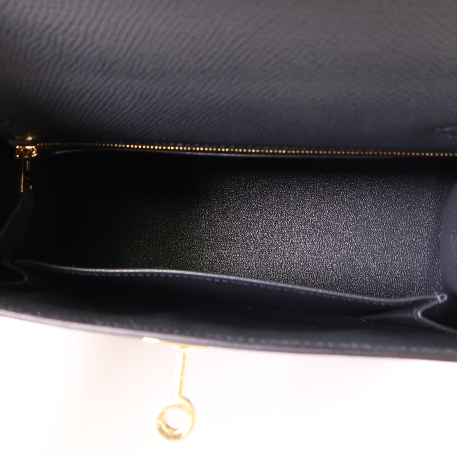 HERMES Epsom皮革Kelly 25金扣手挽肩背兩用袋H0 Gris Misty