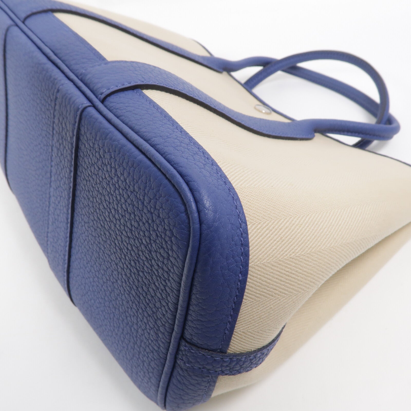 HERMES 帆布Garden Party TPM手挽袋Bleu Brighton