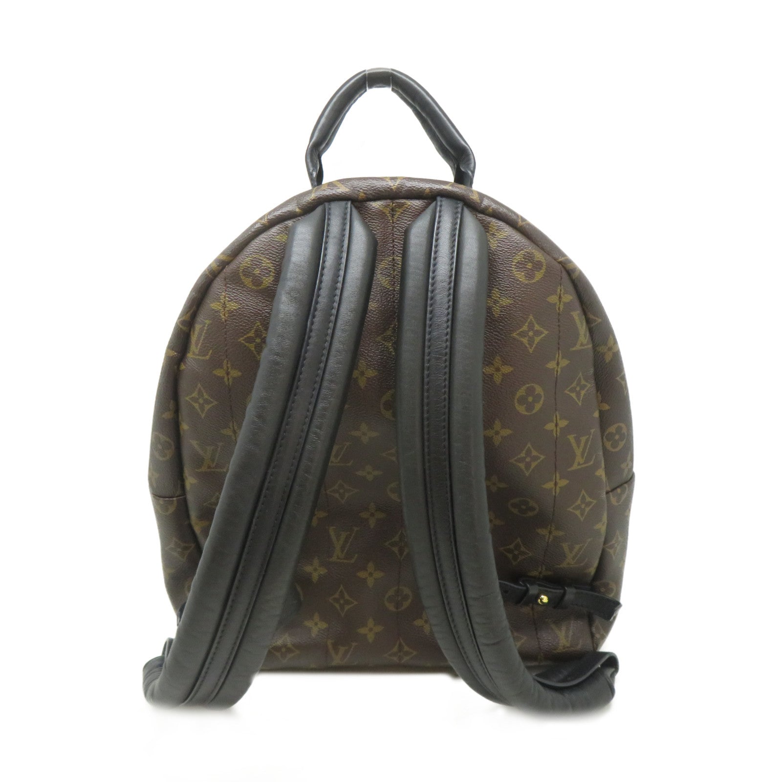 LOUIS VUITTON Monogram Macassar Palm Springs MM金扣背包啡色/黑色