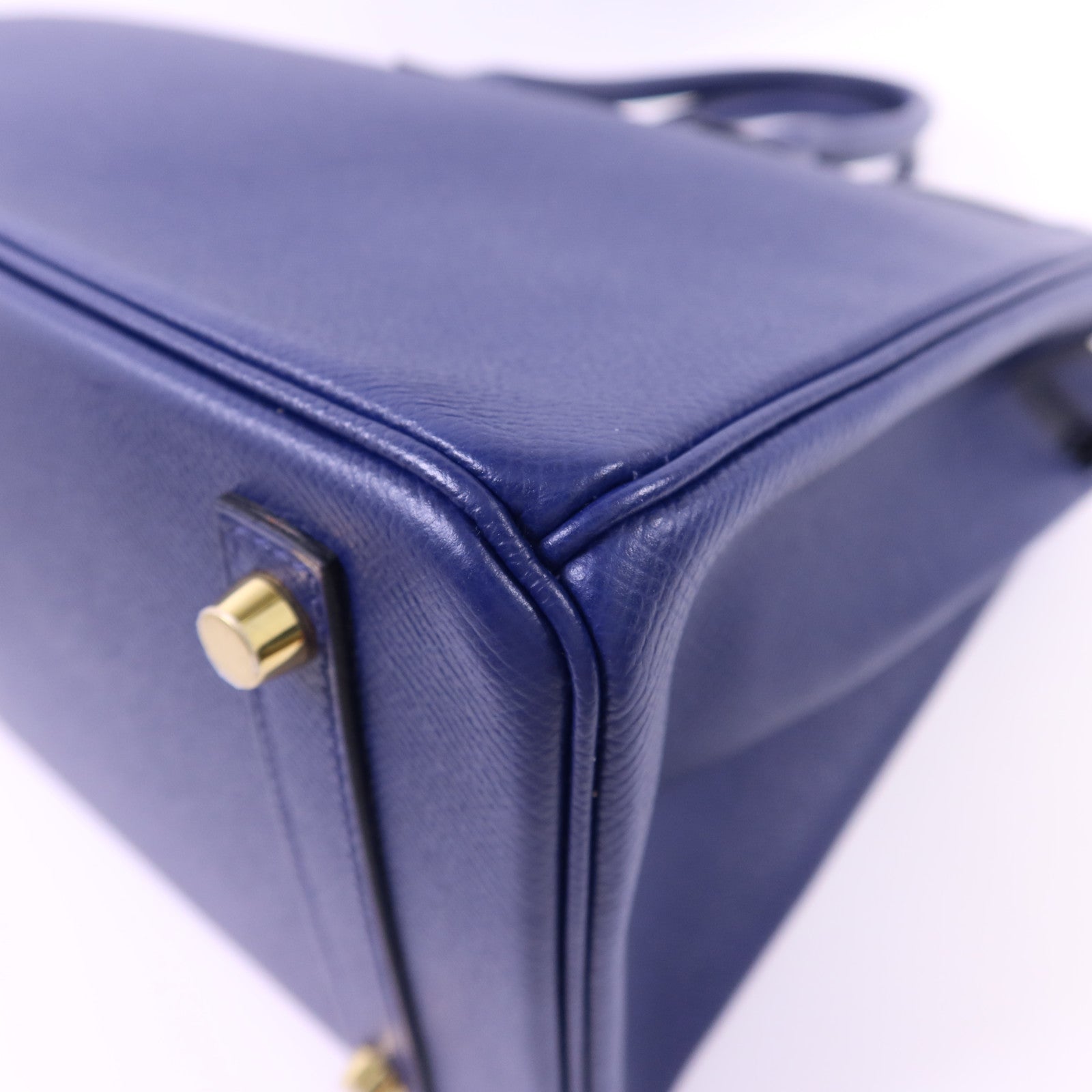 HERMES Epsom皮革Birkin 30金扣手挽袋Bleu Saphir