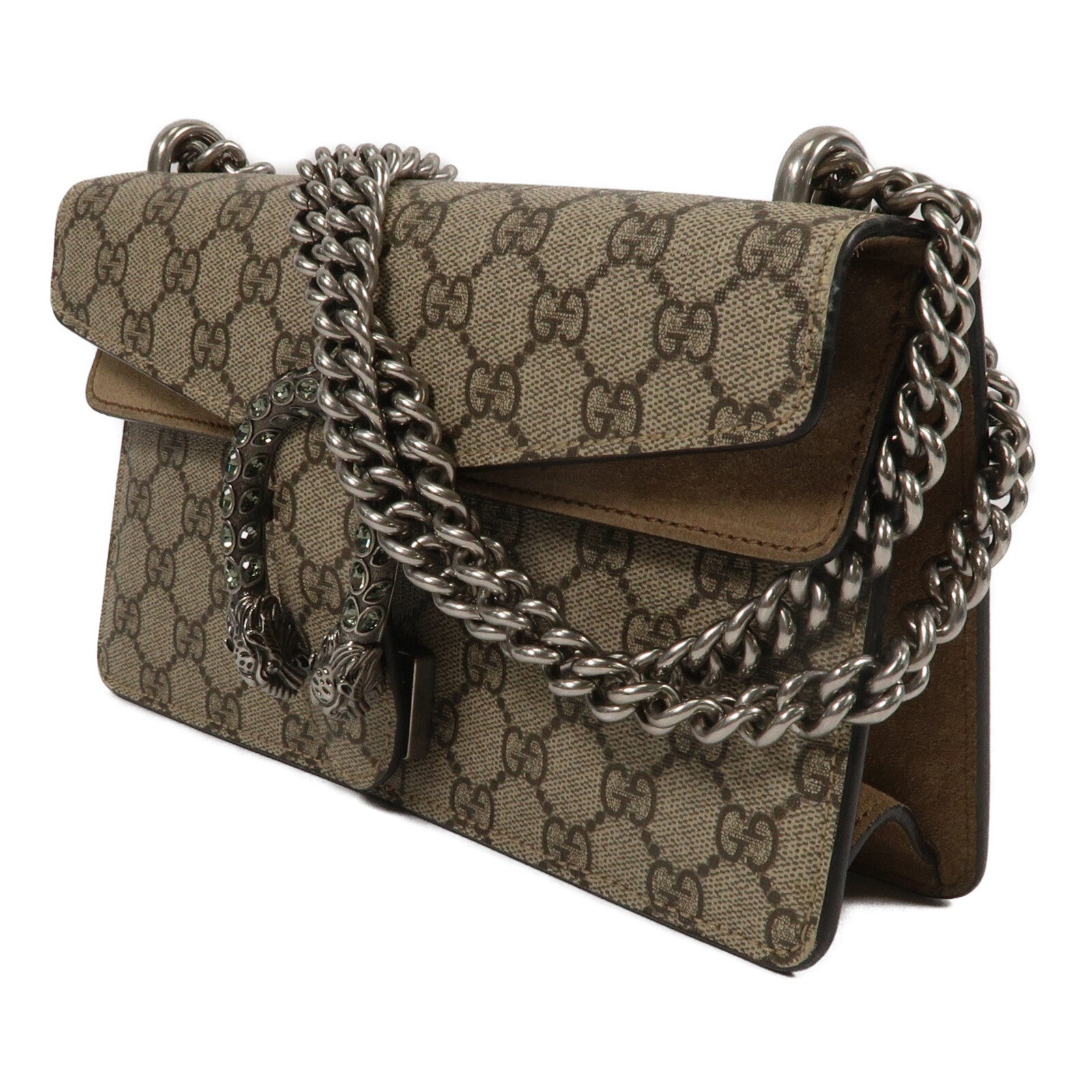 GUCCI 塗層帆布Dionysus Medium鏈帶肩背袋