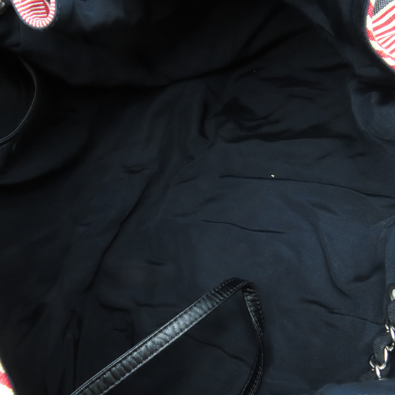 CHANEL **【清倉大減價】帆布Chain Shoulder Bag銀扣鏈帶肩背袋藍色/紅色