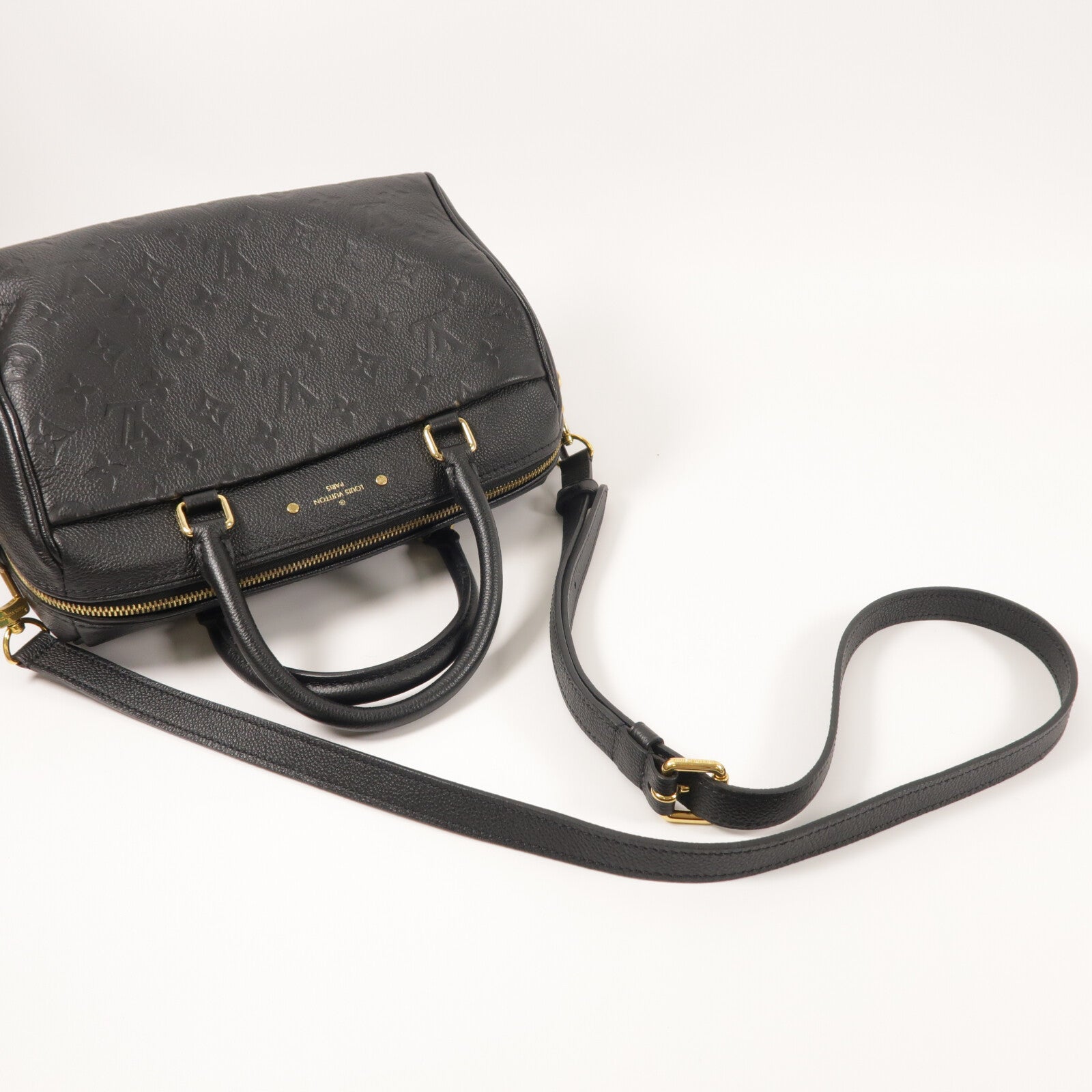 LOUIS VUITTON Monogram Empreinte Speedy Bandouliere 25金扣手挽肩背兩用袋