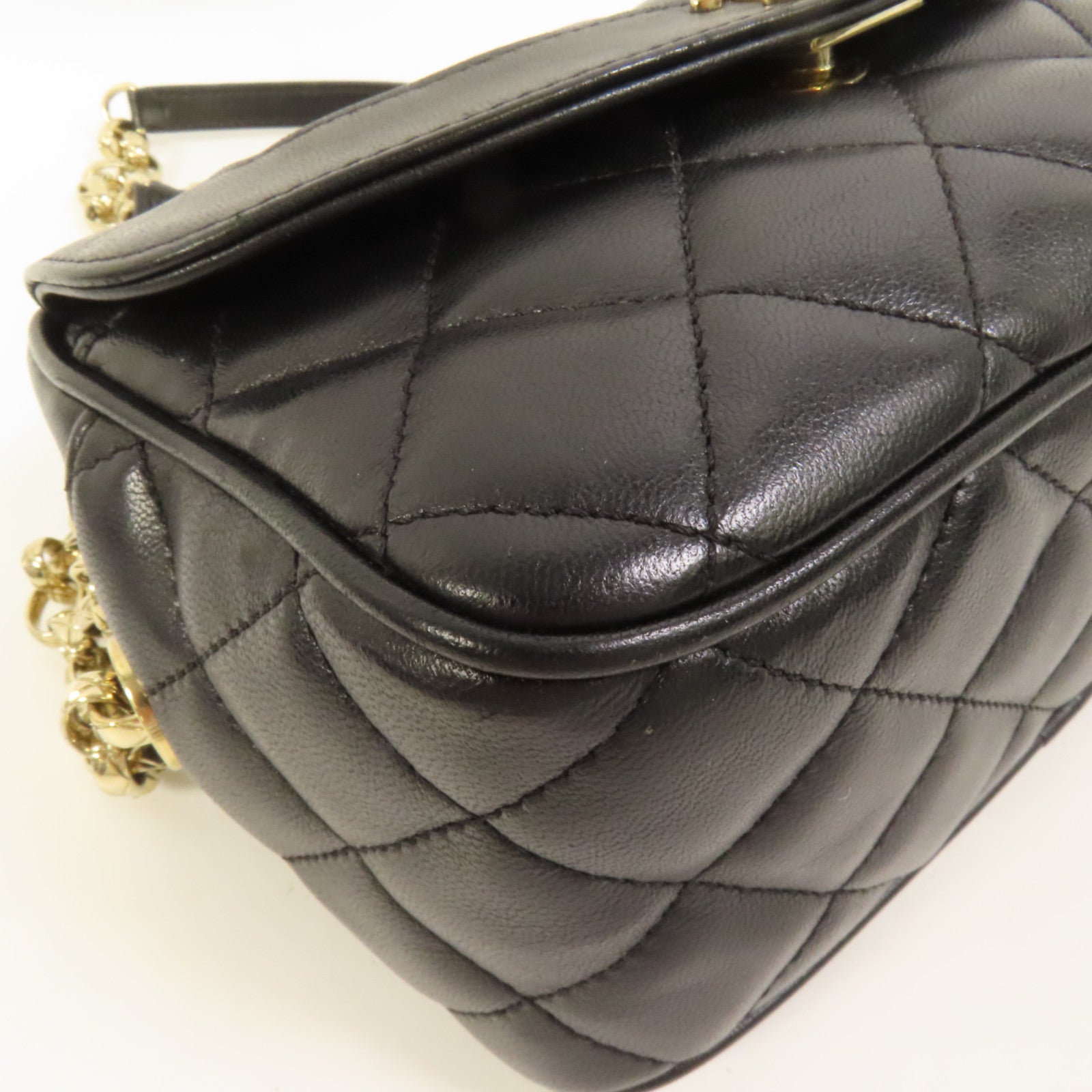 CHANEL 羊皮皮革Chain Shoulder Bag金扣鏈帶肩背袋