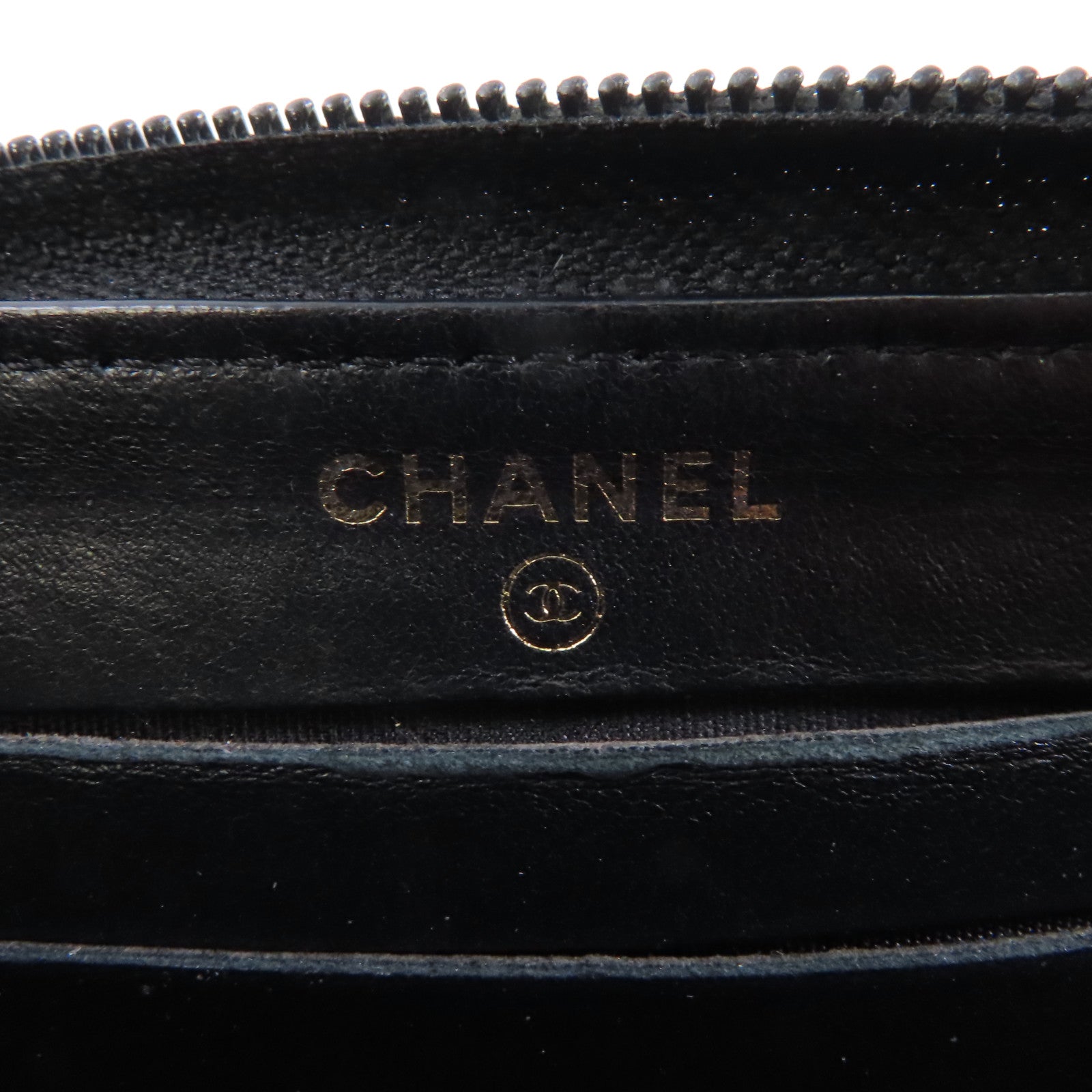 CHANEL 菱格羊皮皮革Boy Wallet金扣錢包黑色