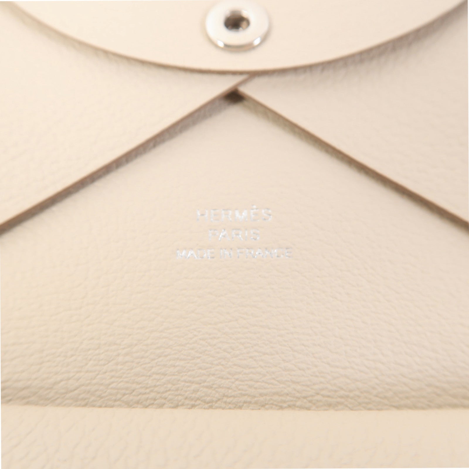 HERMES PHW Calvi Duo Card Case Evercolor Leather Beton