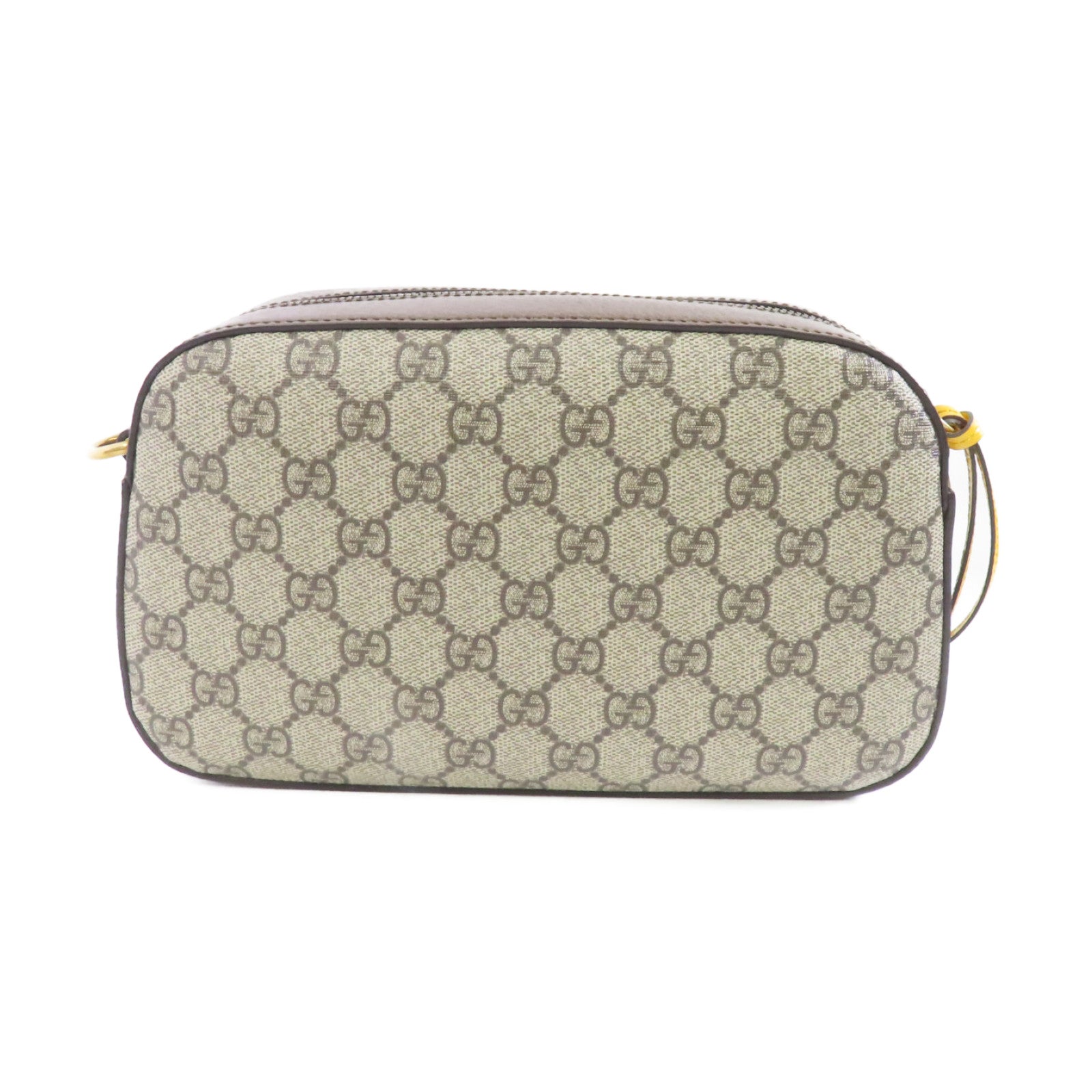 GUCCI 塗層帆布Neo Vintage GG Supreme金扣肩背袋棕色