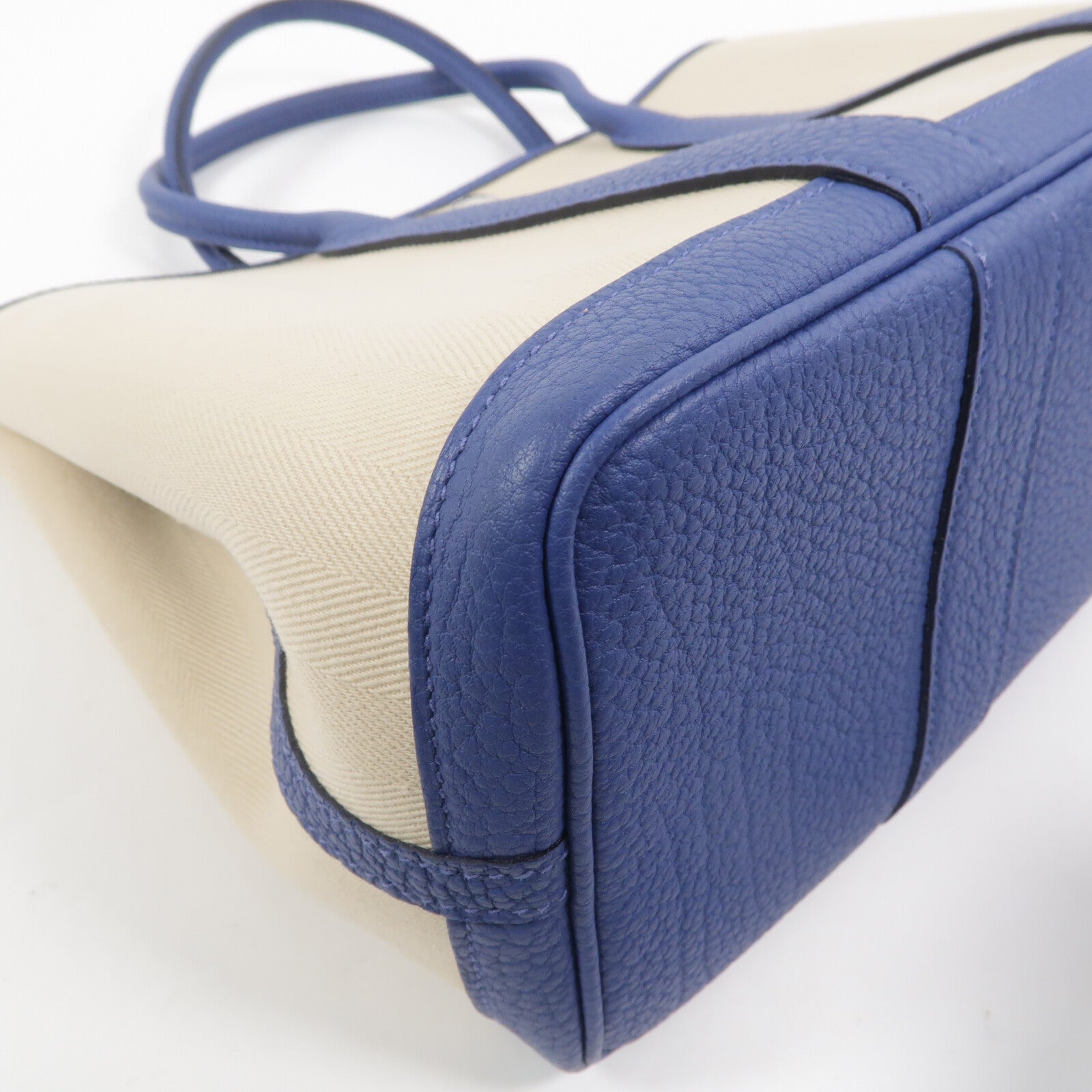 HERMES 帆布Garden Party TPM手挽袋Bleu Brighton