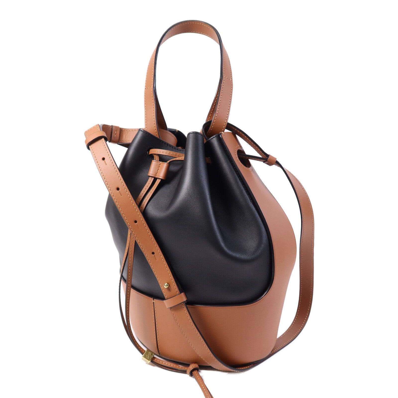 LOEWE 牛皮皮革Balloon Medium金扣手挽肩背兩用袋