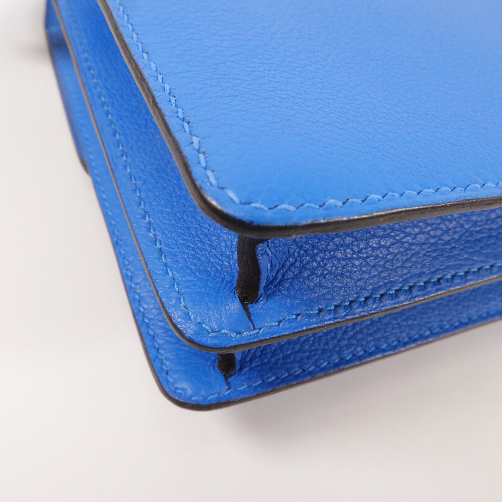 HERMES Evercolor皮革Roulis Mini肩背袋Bleu Hydra