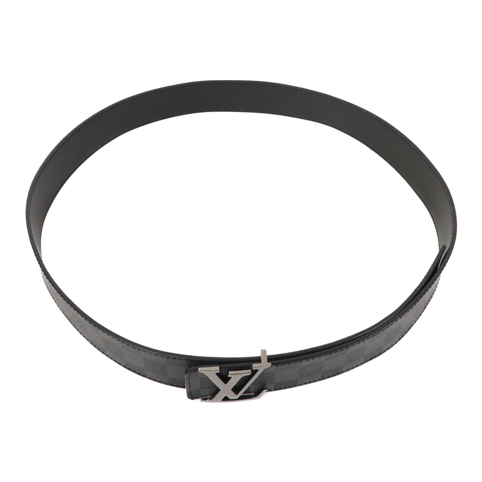 LOUIS VUITTON Damier Graphite Initiales Reversible Belt皮帶黑色/灰色