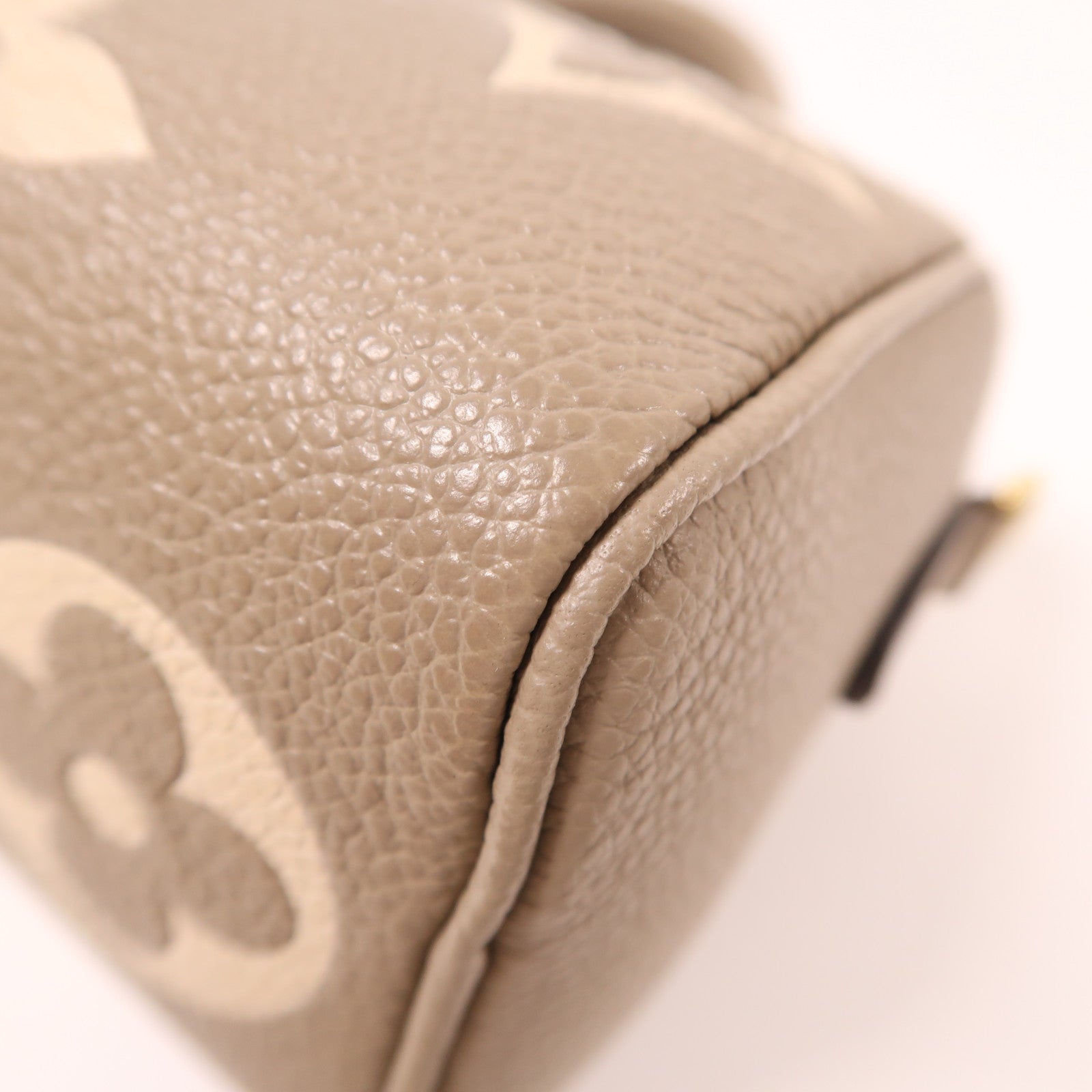LOUIS VUITTON Monogram Empreinte Nano Speedy金扣手挽肩背兩用袋灰色