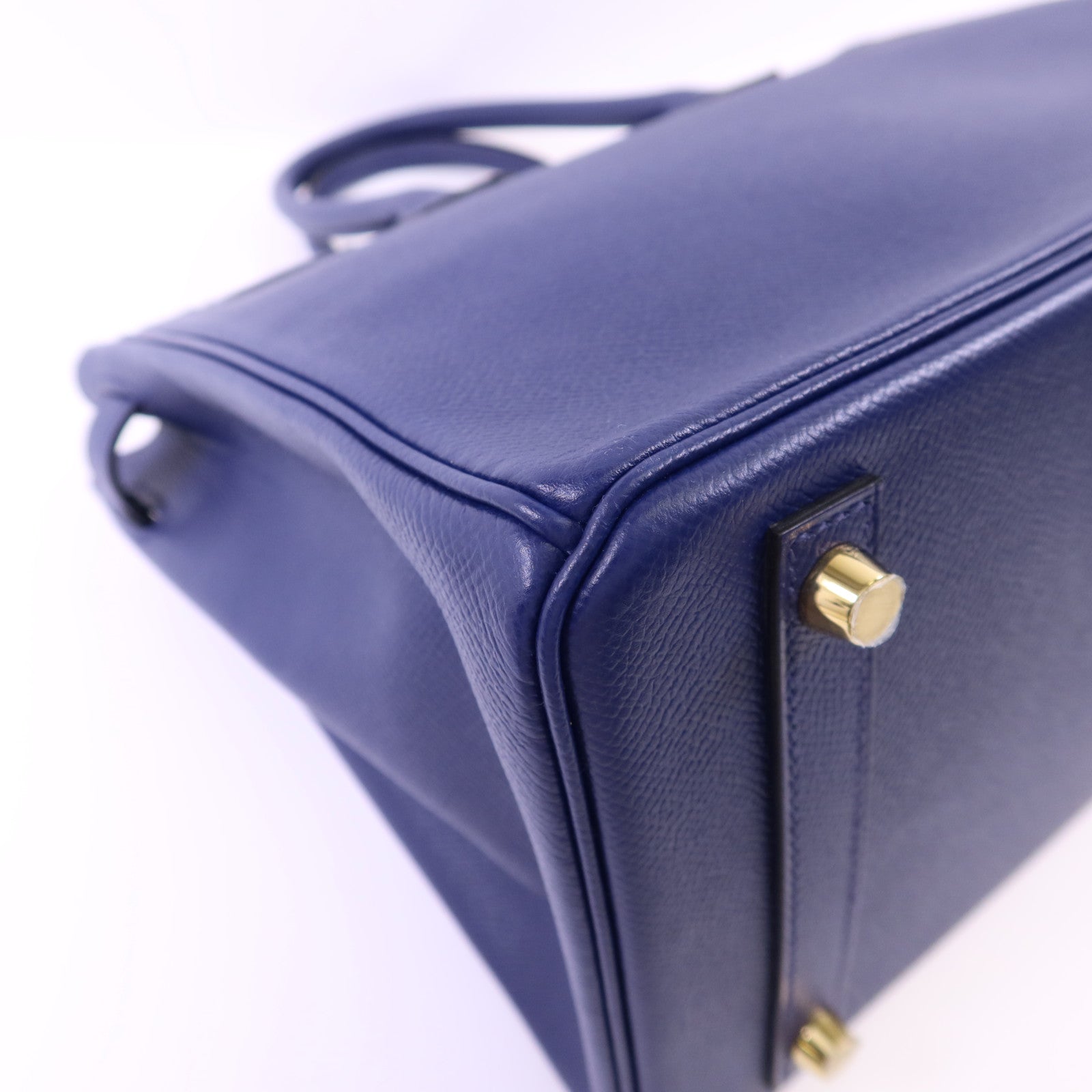 HERMES Epsom皮革Birkin 30金扣手挽袋Bleu Saphir