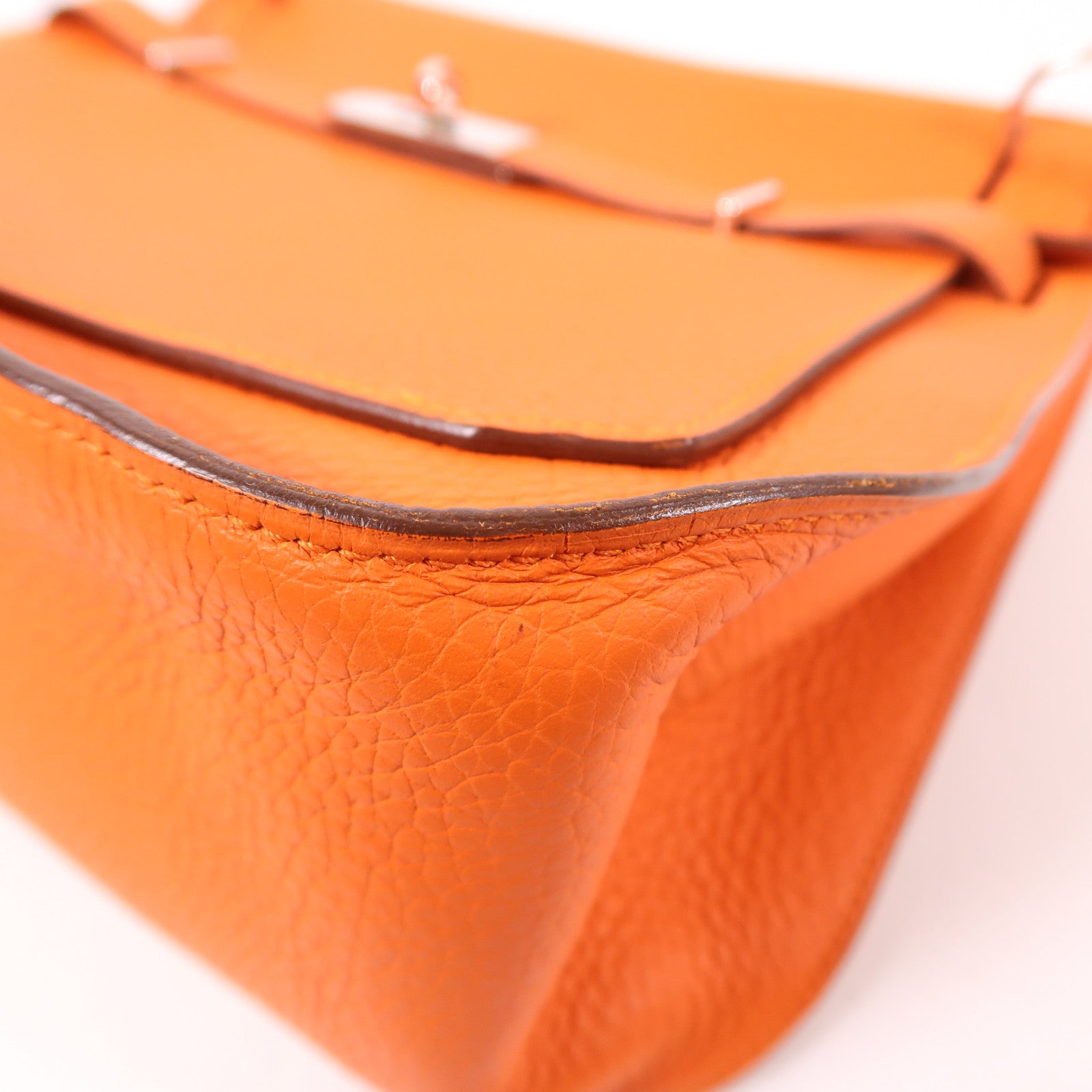 HERMES Clemence皮革Jypsiere 28銀扣肩背袋