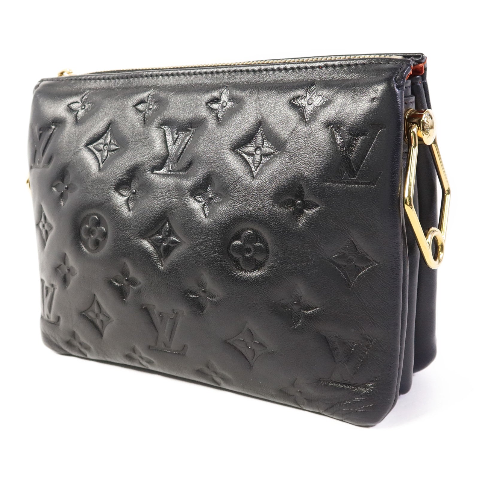 LOUIS VUITTON 【激減優惠】Monogram Embossed Coussin BB金扣鏈帶手挽肩背兩用袋