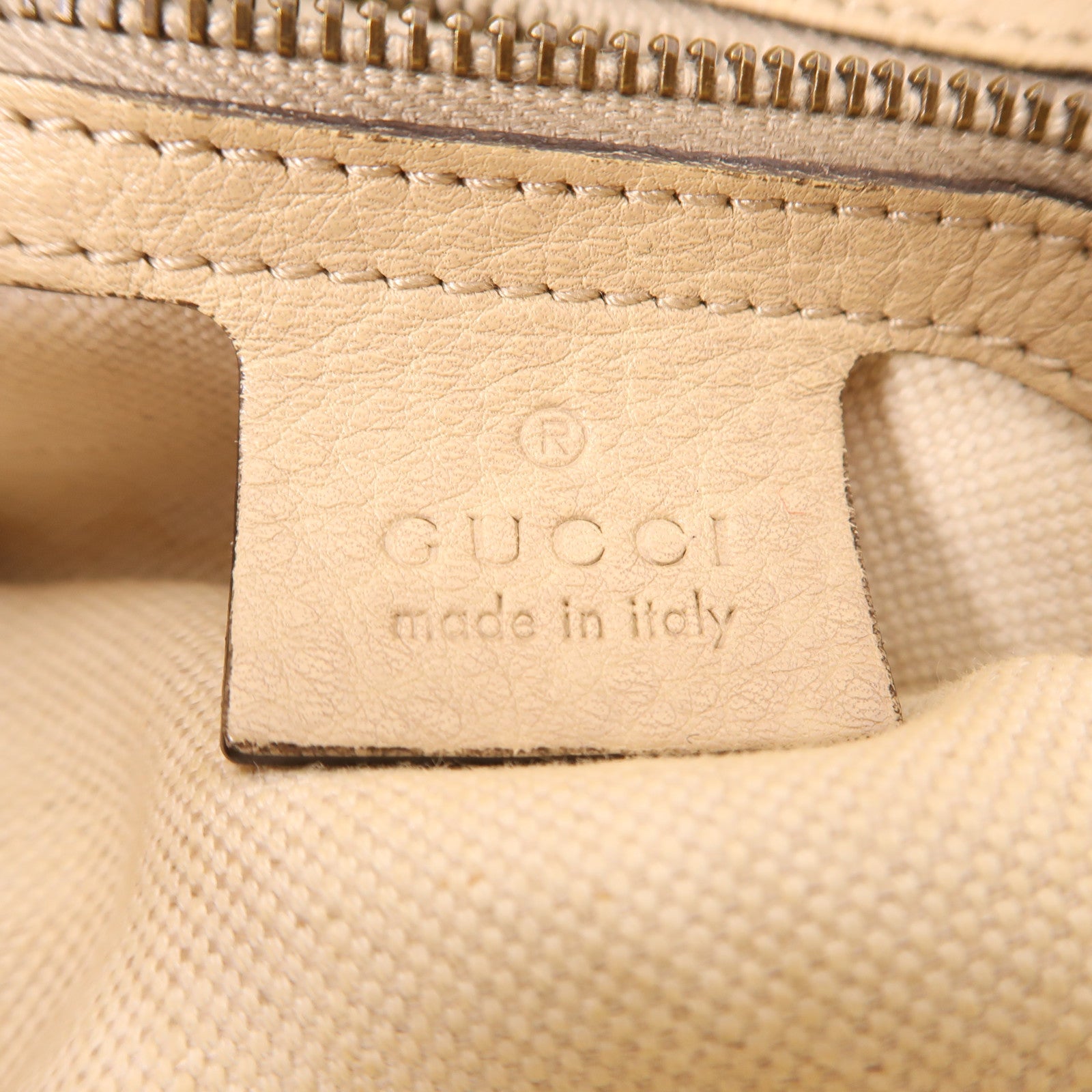 GUCCI 牛皮皮革/帆布2 Way Shoulder Bag金扣手挽肩背兩用袋