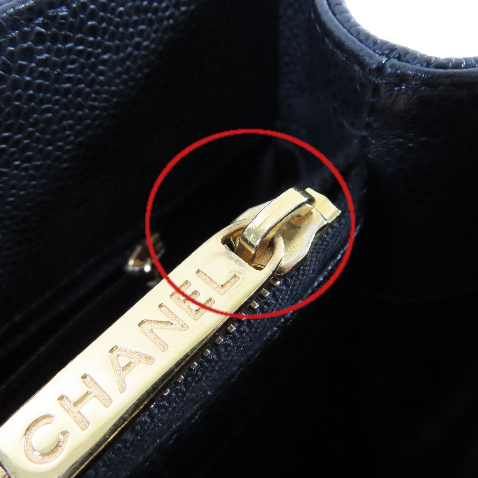 CHANEL 菱格Caviar皮革GST Chain Shoulder Bag金扣鏈帶肩背袋黑色