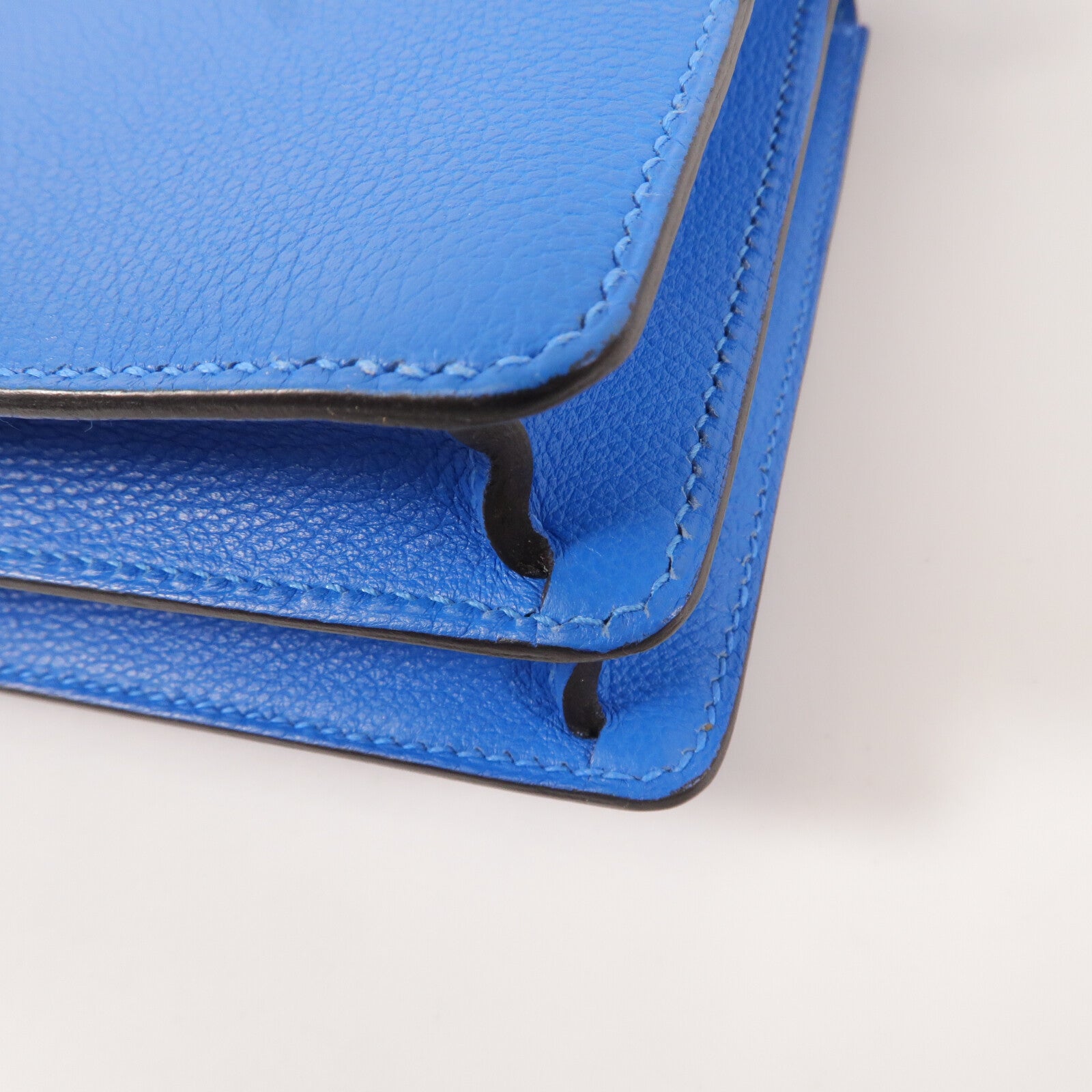 HERMES Evercolor皮革Roulis Mini肩背袋Bleu Hydra
