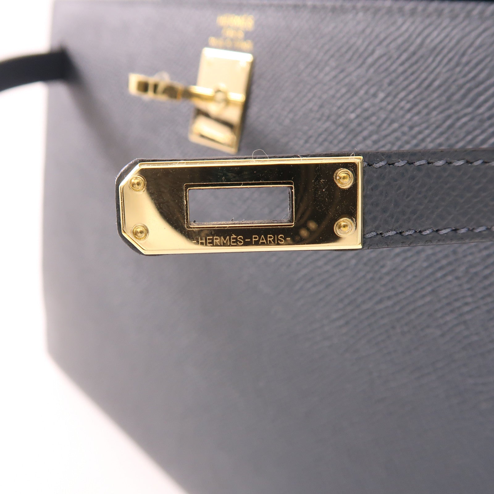 HERMES Epsom皮革Kelly 25金扣手挽肩背兩用袋H0 Gris Misty