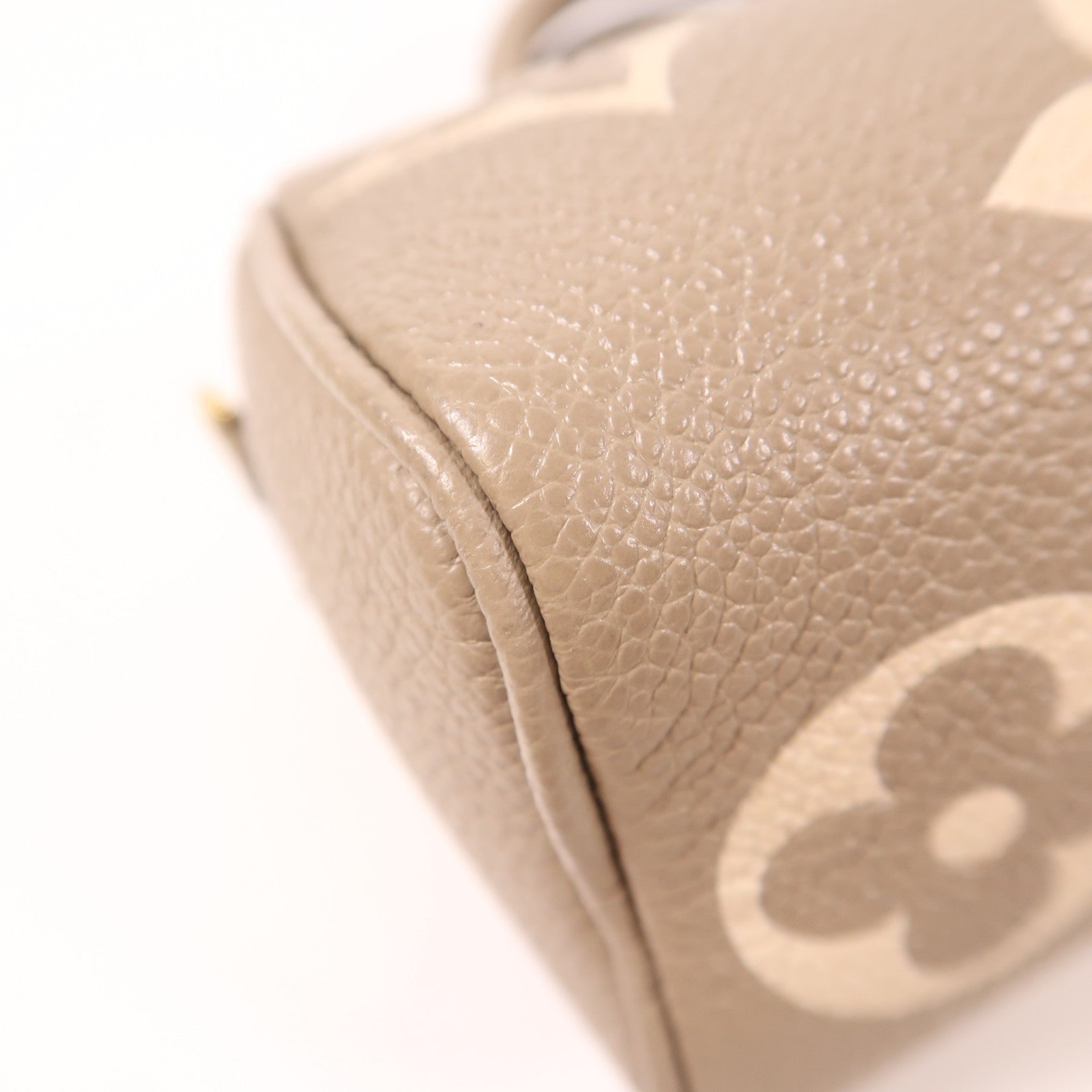 LOUIS VUITTON Monogram Empreinte Nano Speedy金扣手挽肩背兩用袋灰色