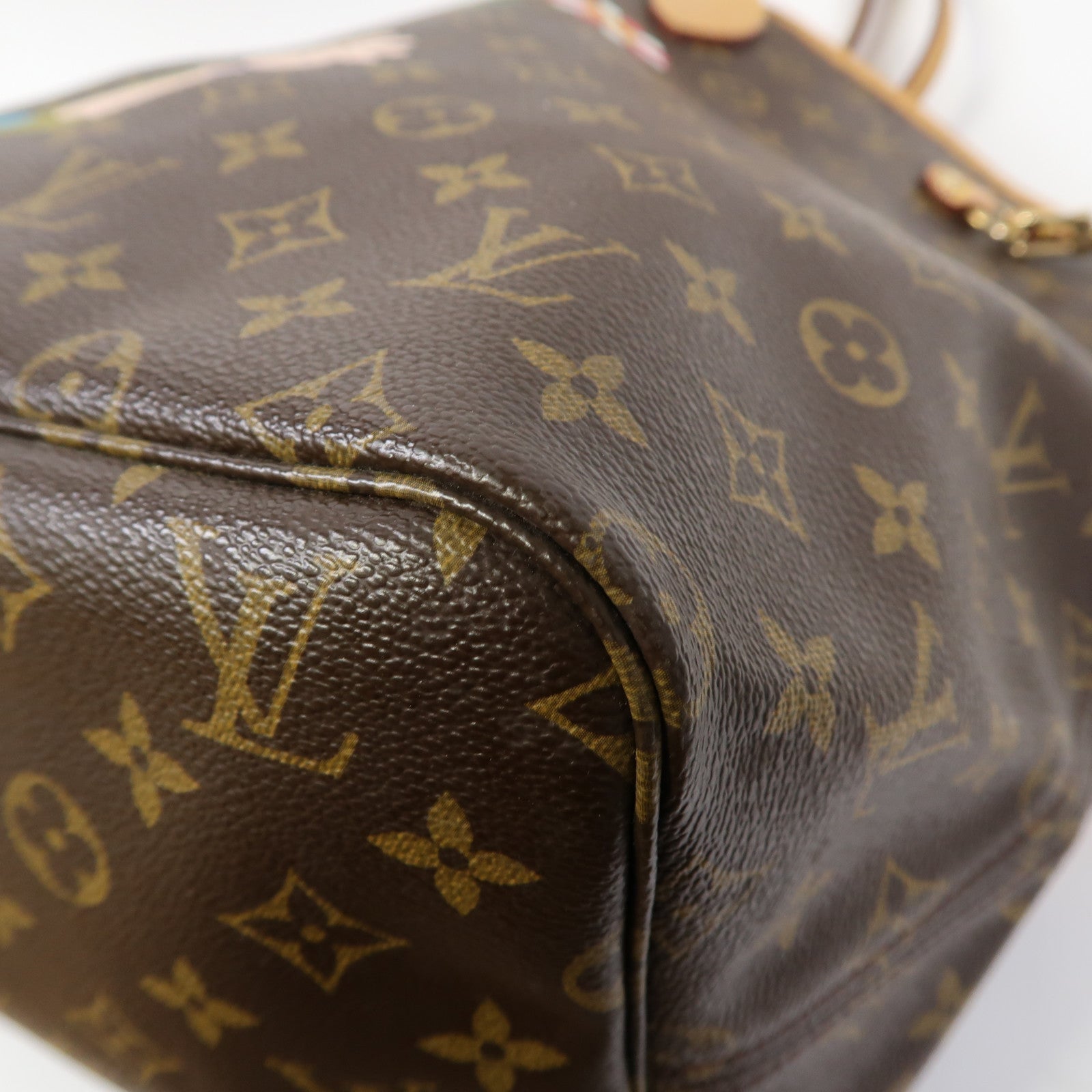 LOUIS VUITTON Monogram Takashi Murakami Neverfull GM金扣手挽袋啡色