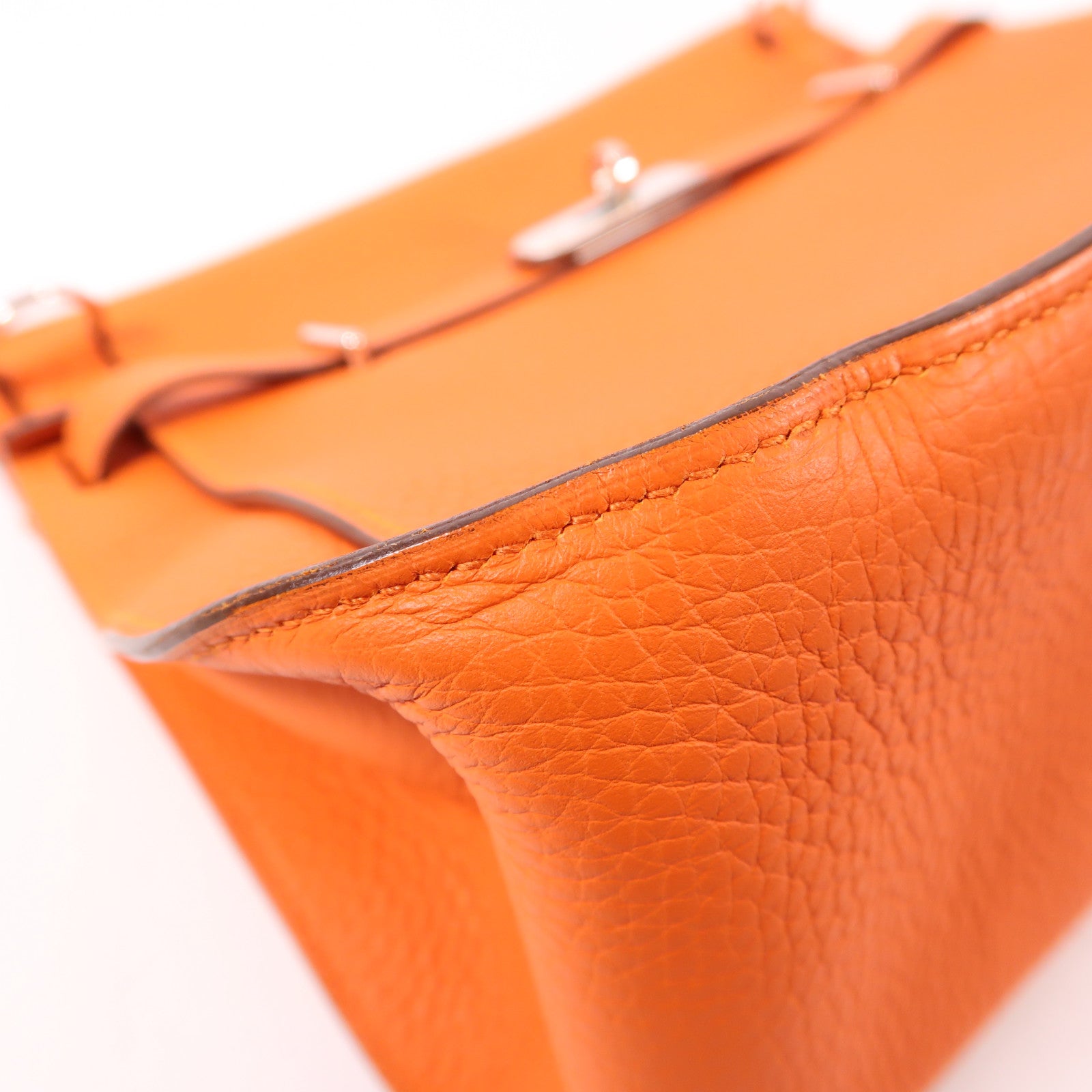 HERMES PHW Jypsiere 28 Shoulder Bag Taurillon Clemence Leather Orange