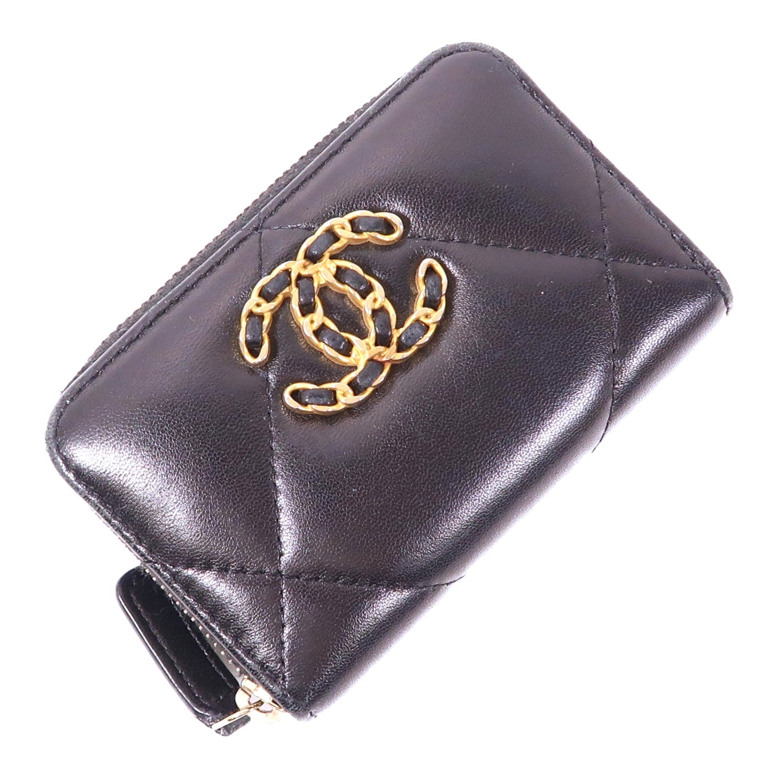 CHANEL 羊皮皮革Coin Case金扣零錢包