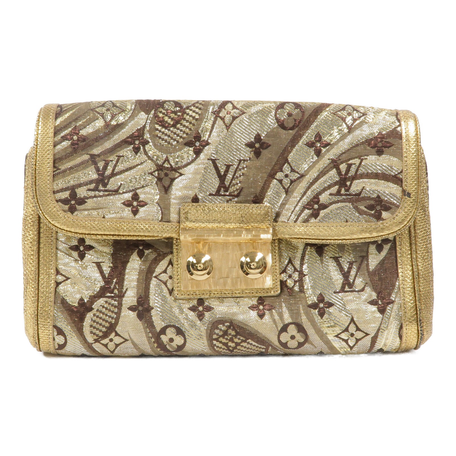 LOUIS VUITTON Metallic Monogram Brocade Thalie Clutch手拿包