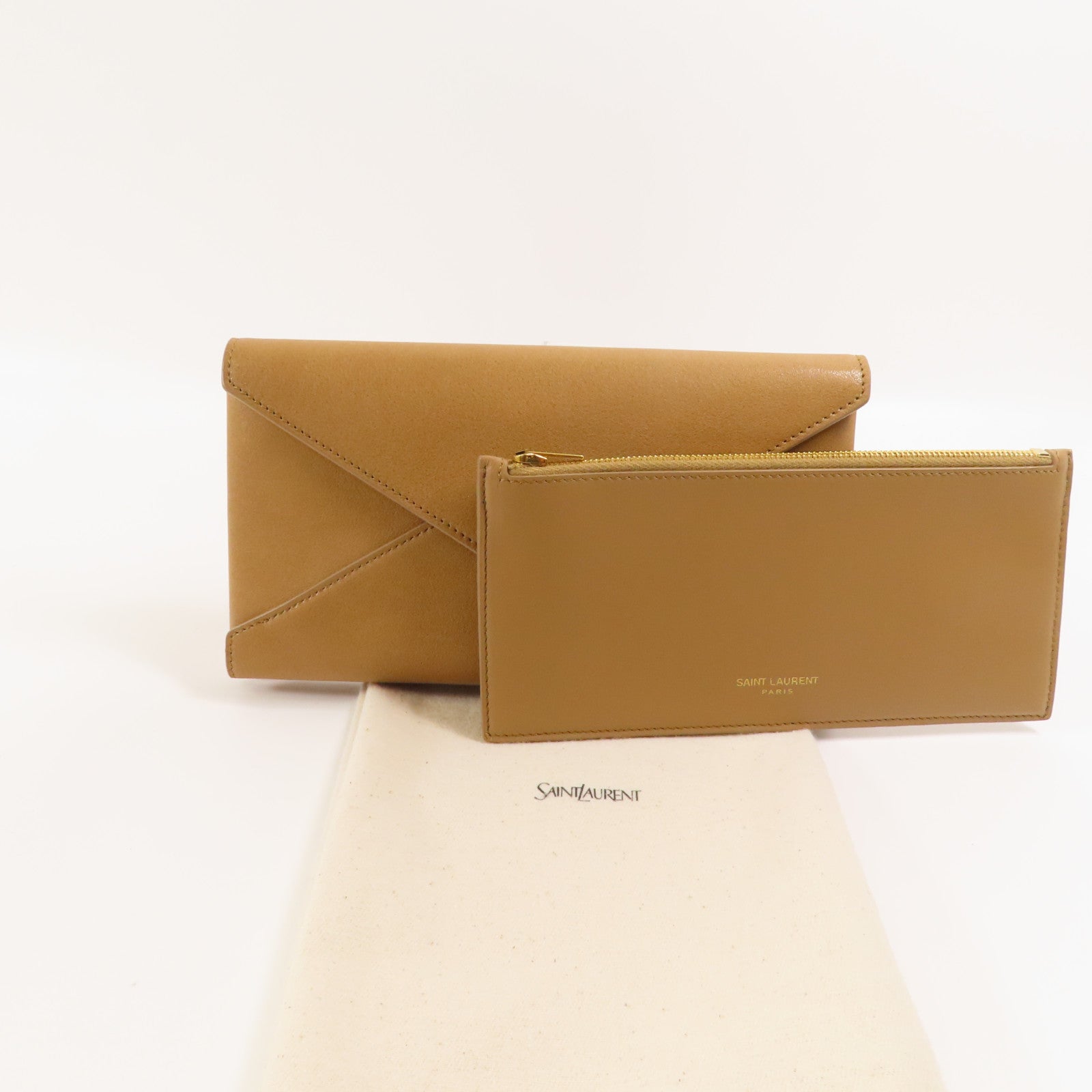 SAINT LAURENT 牛皮皮革Letter Large Wallet金扣長錢包