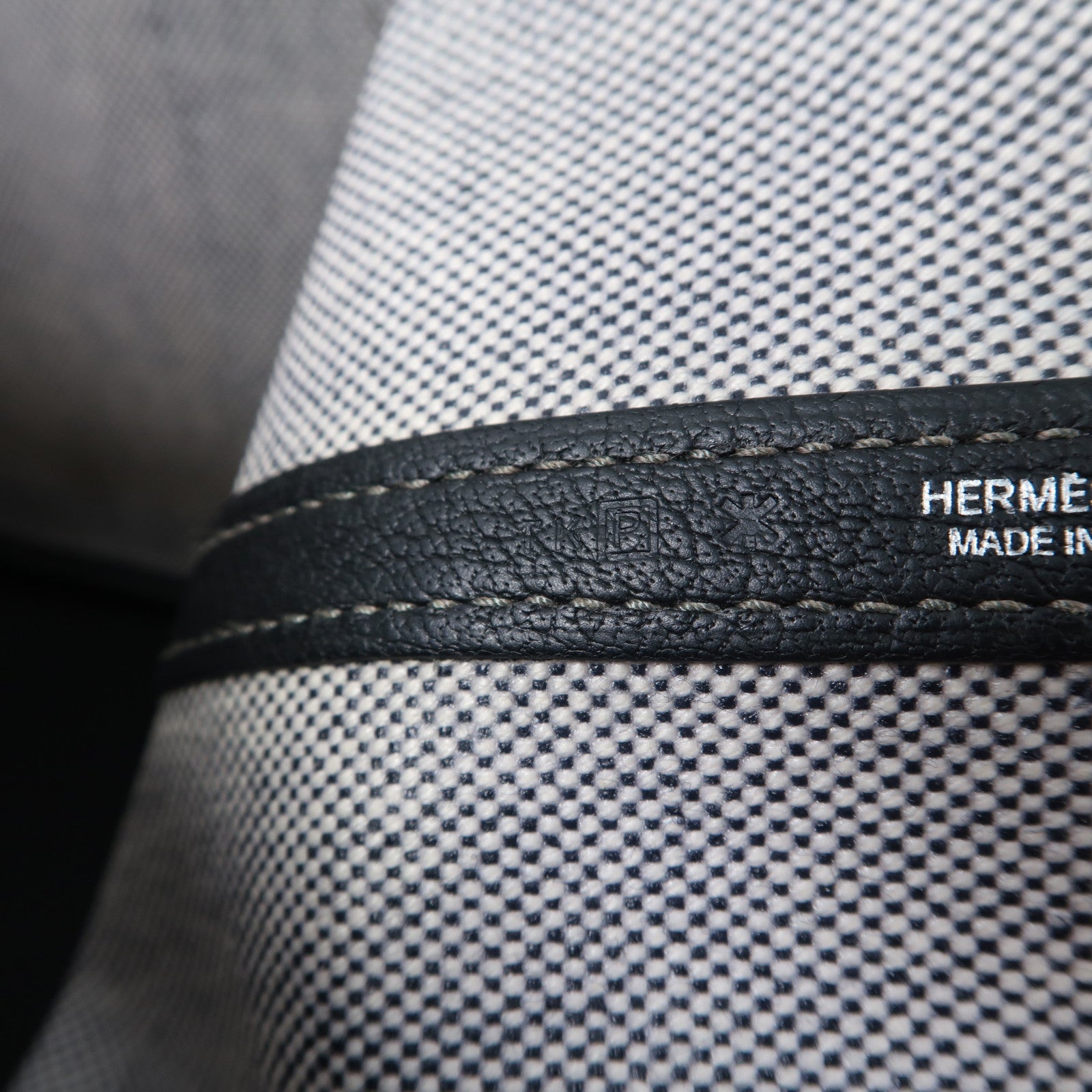 HERMES 帆布Garden Party PM銀扣手挽袋Noir黑色