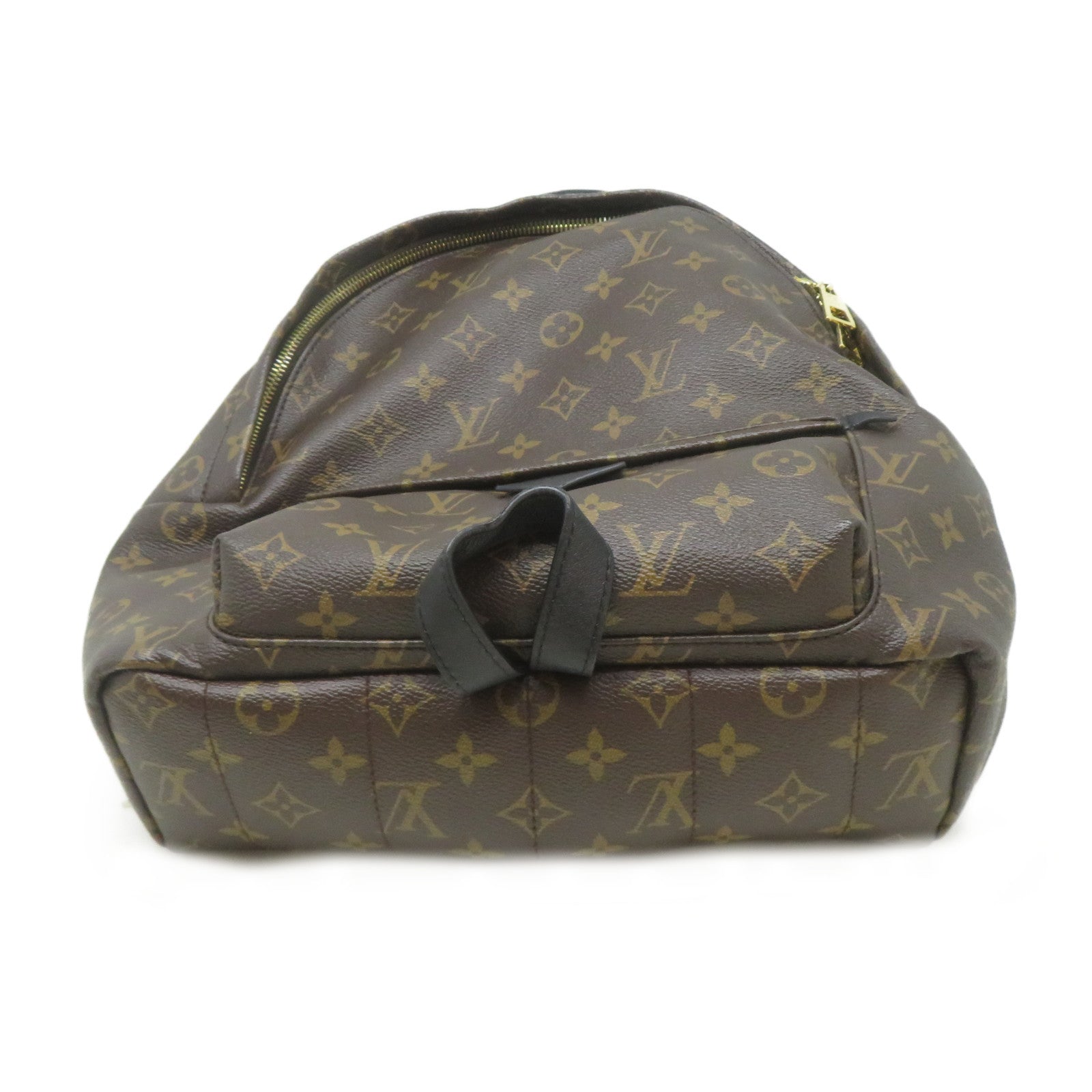 LOUIS VUITTON Monogram Macassar Palm Springs MM金扣背包啡色/黑色
