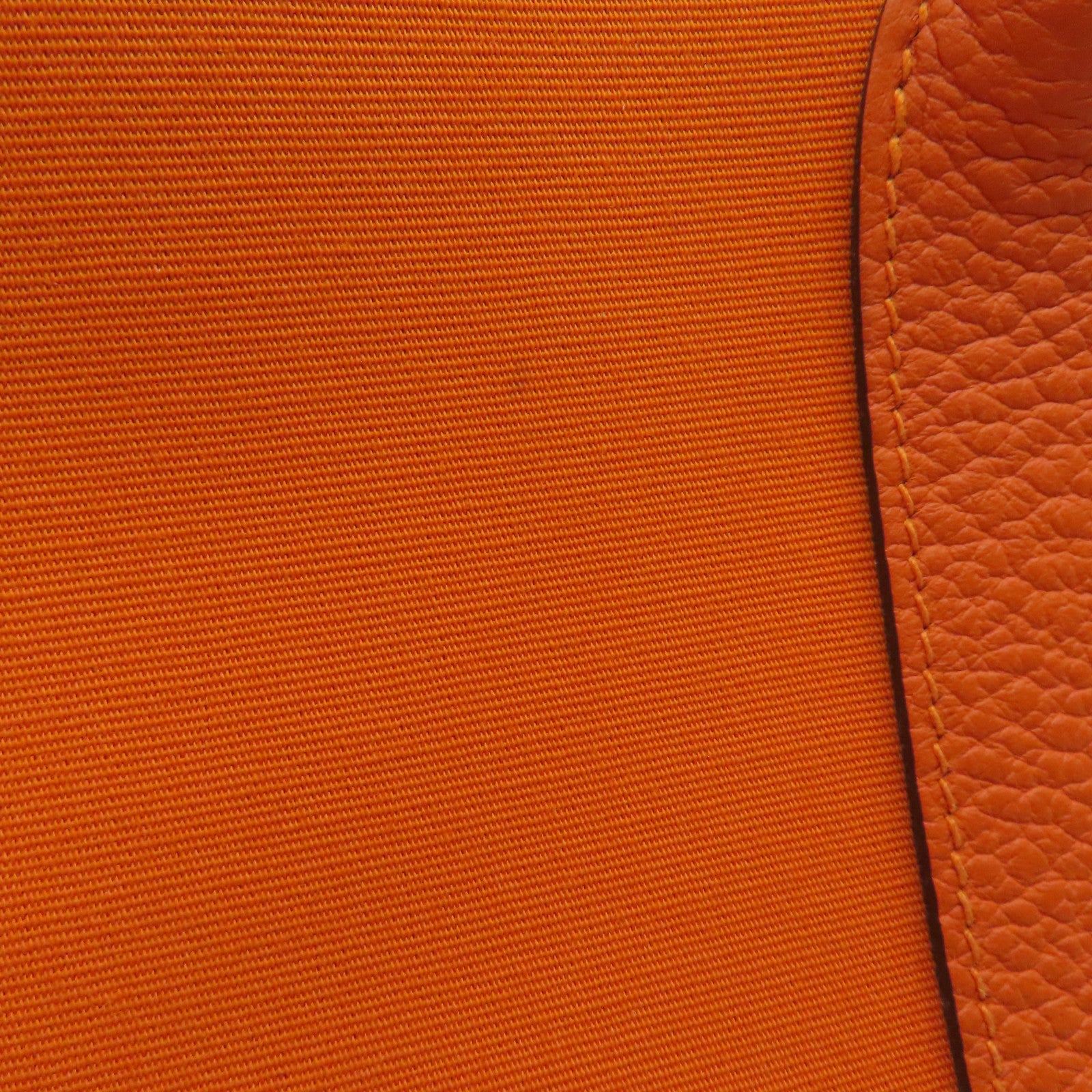 HERMES Canvas Garden Party PM Silver Button Handle Bag Orange