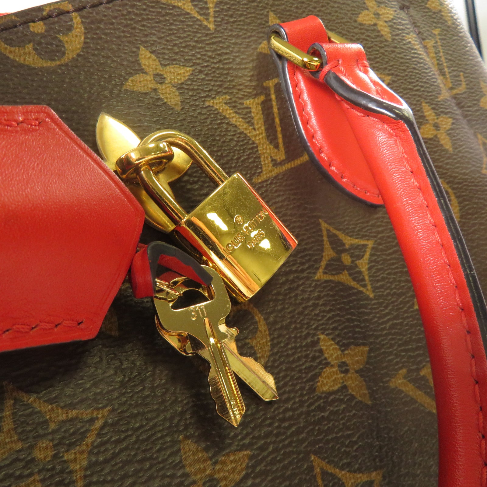 LOUIS VUITTON 【激減優惠】Monogram Flower Tote Bag金扣手挽肩背兩用袋啡色