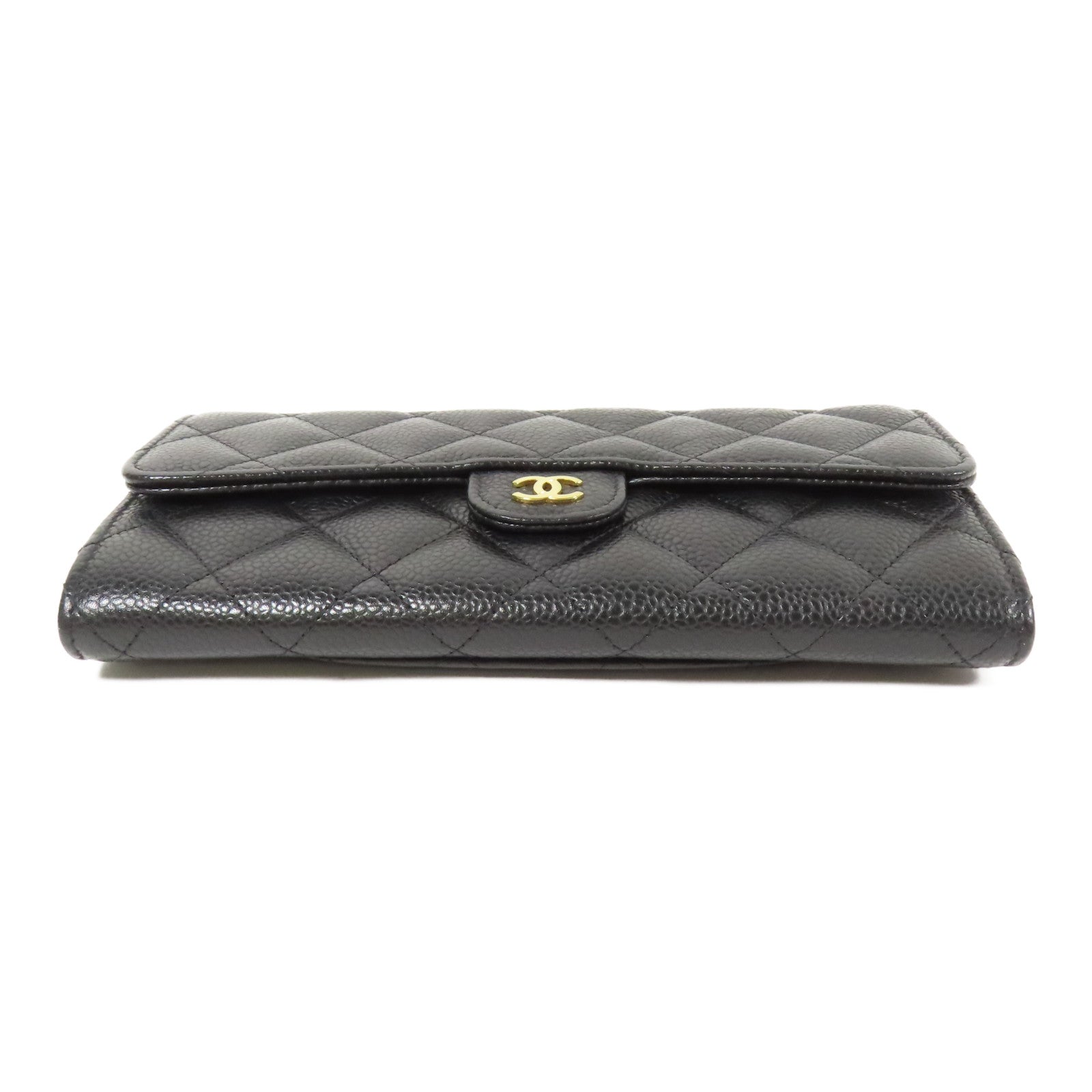 CHANEL 牛皮皮革Long Wallet金扣長錢包