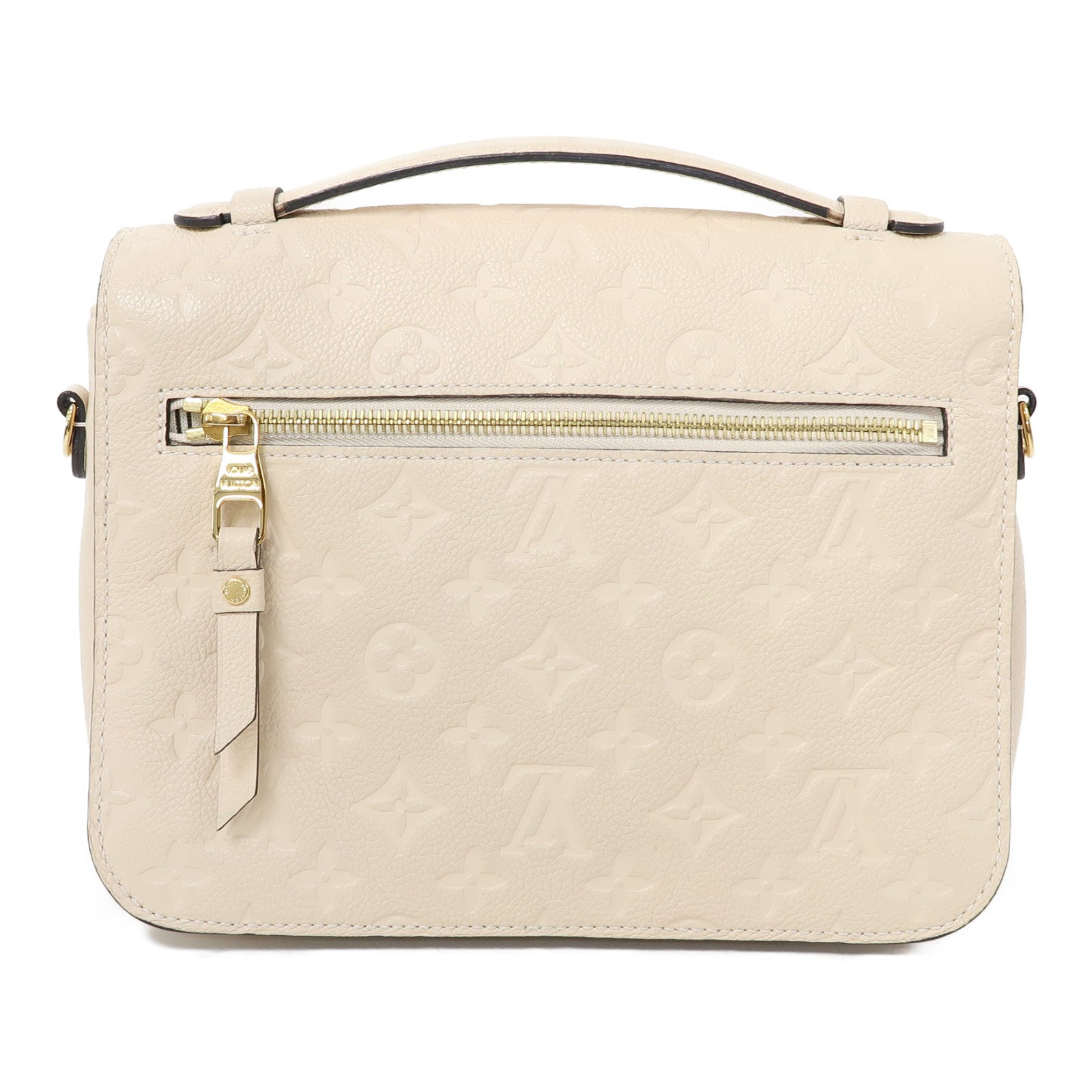 LOUIS VUITTON 【激減優惠】Monogram Empreinte Pochette Metis金扣手挽肩背兩用袋米色
