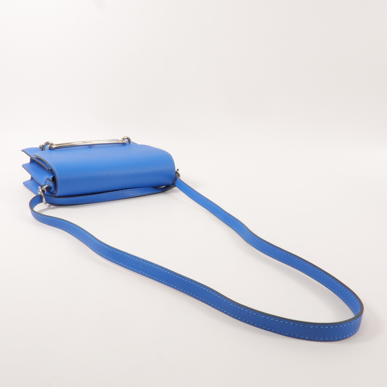 HERMES Evercolor皮革Roulis Mini肩背袋Bleu Hydra