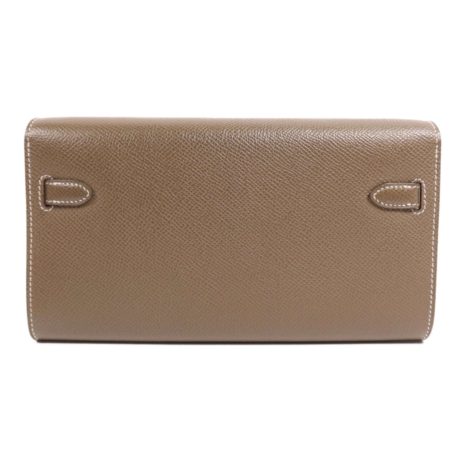 HERMES Epsom皮革Kelly To Go銀扣肩背袋Etoupe