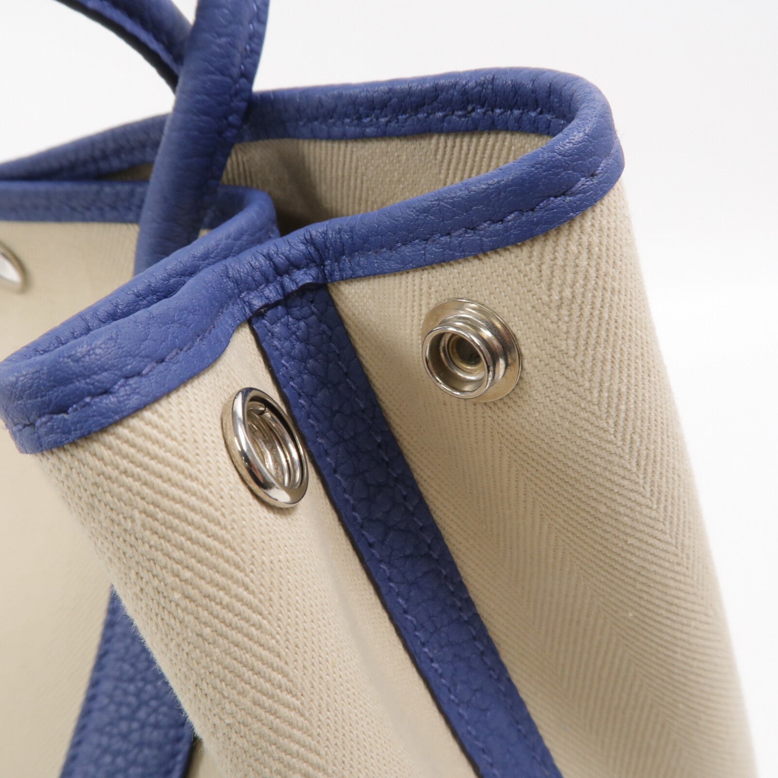 HERMES 帆布Garden Party TPM手挽袋Bleu Brighton