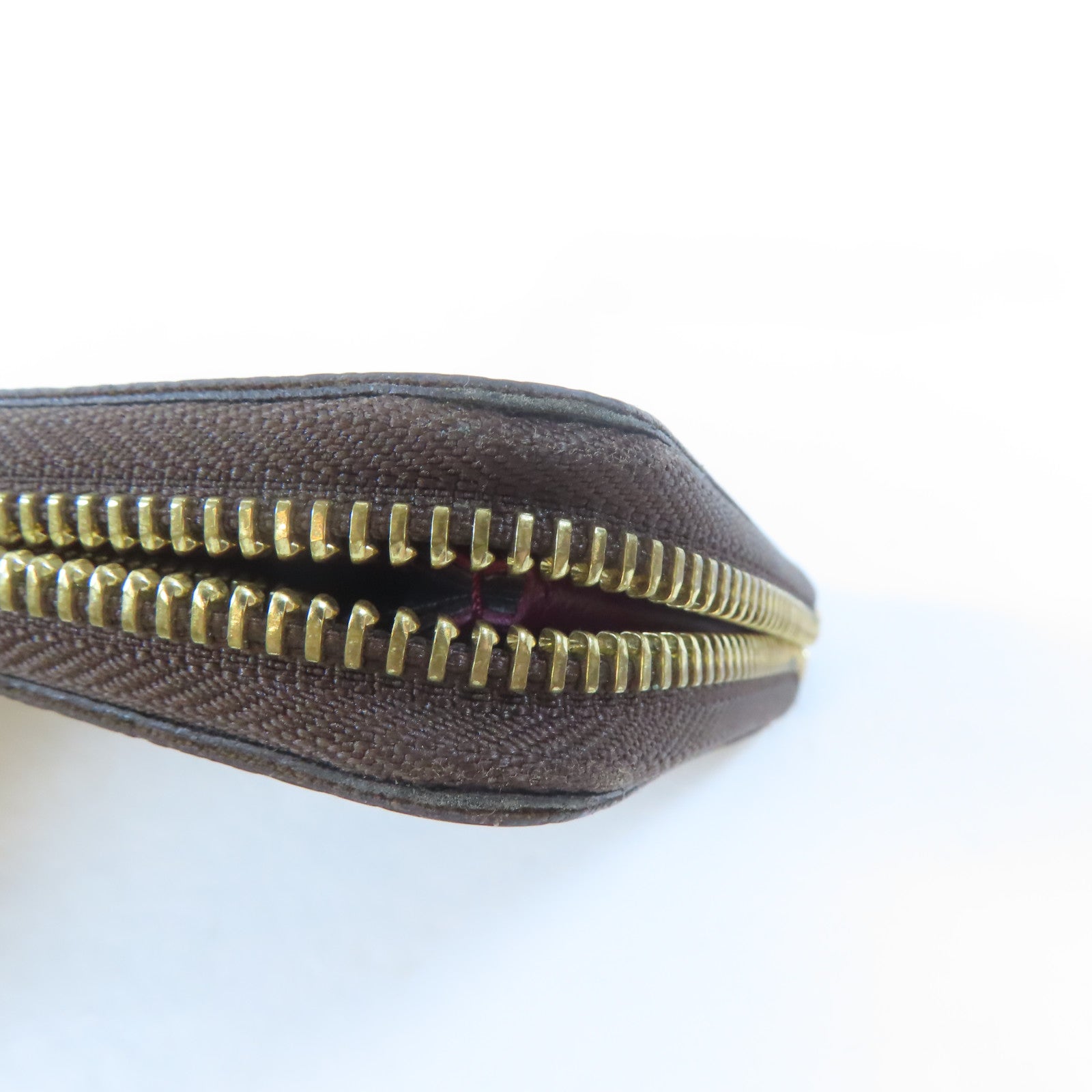 LOUIS VUITTON Monogram Zipper Wallet金扣長錢包啡色