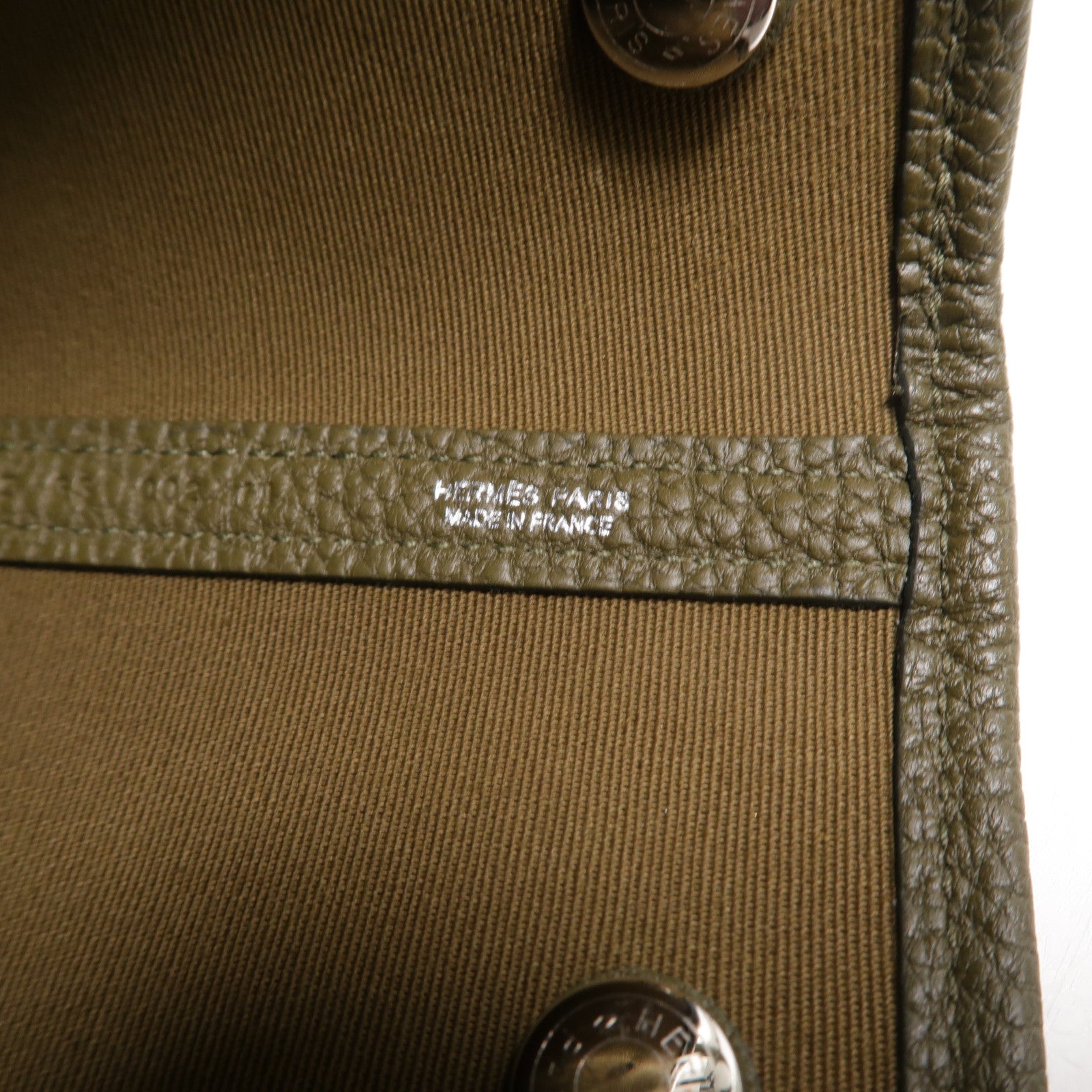 HERMES 帆布Garden File GM手挽袋Vert Olive
