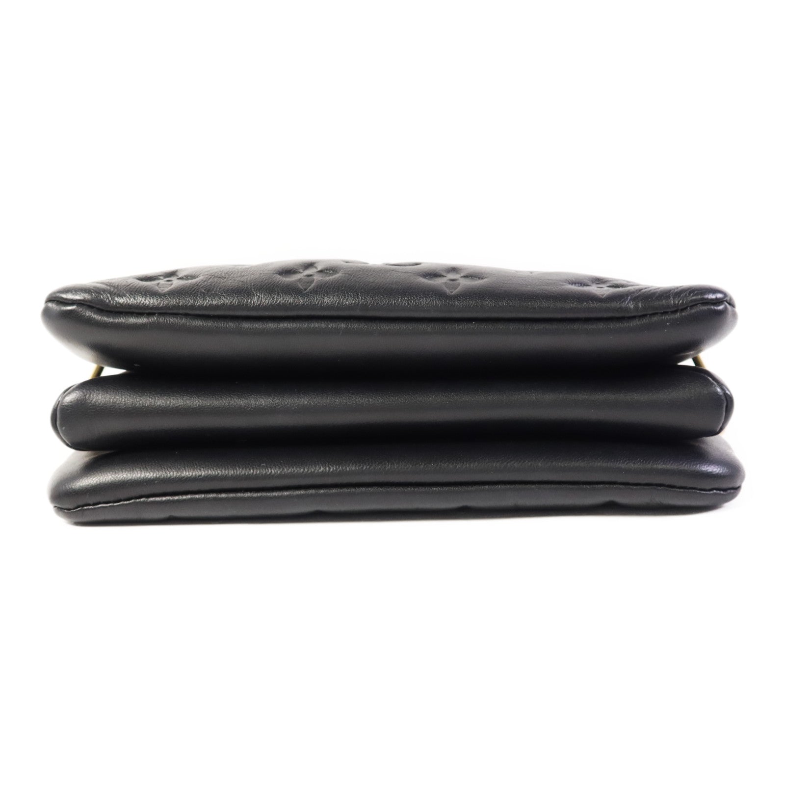 LOUIS VUITTON Monogram Embossed Coussin BB金扣鏈帶手挽肩背兩用袋