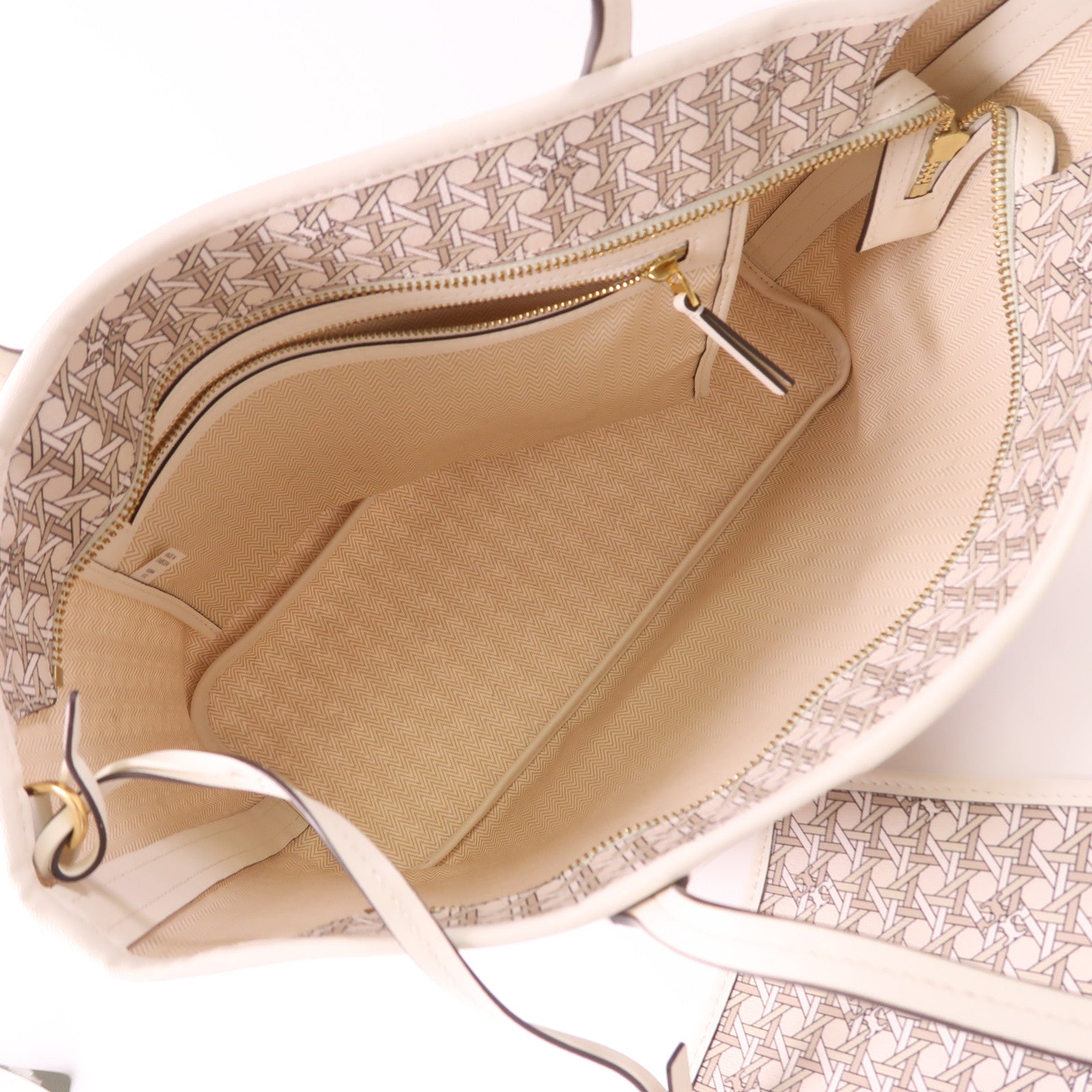 Tory Burch 塗層帆布Tote Bag金扣肩背袋