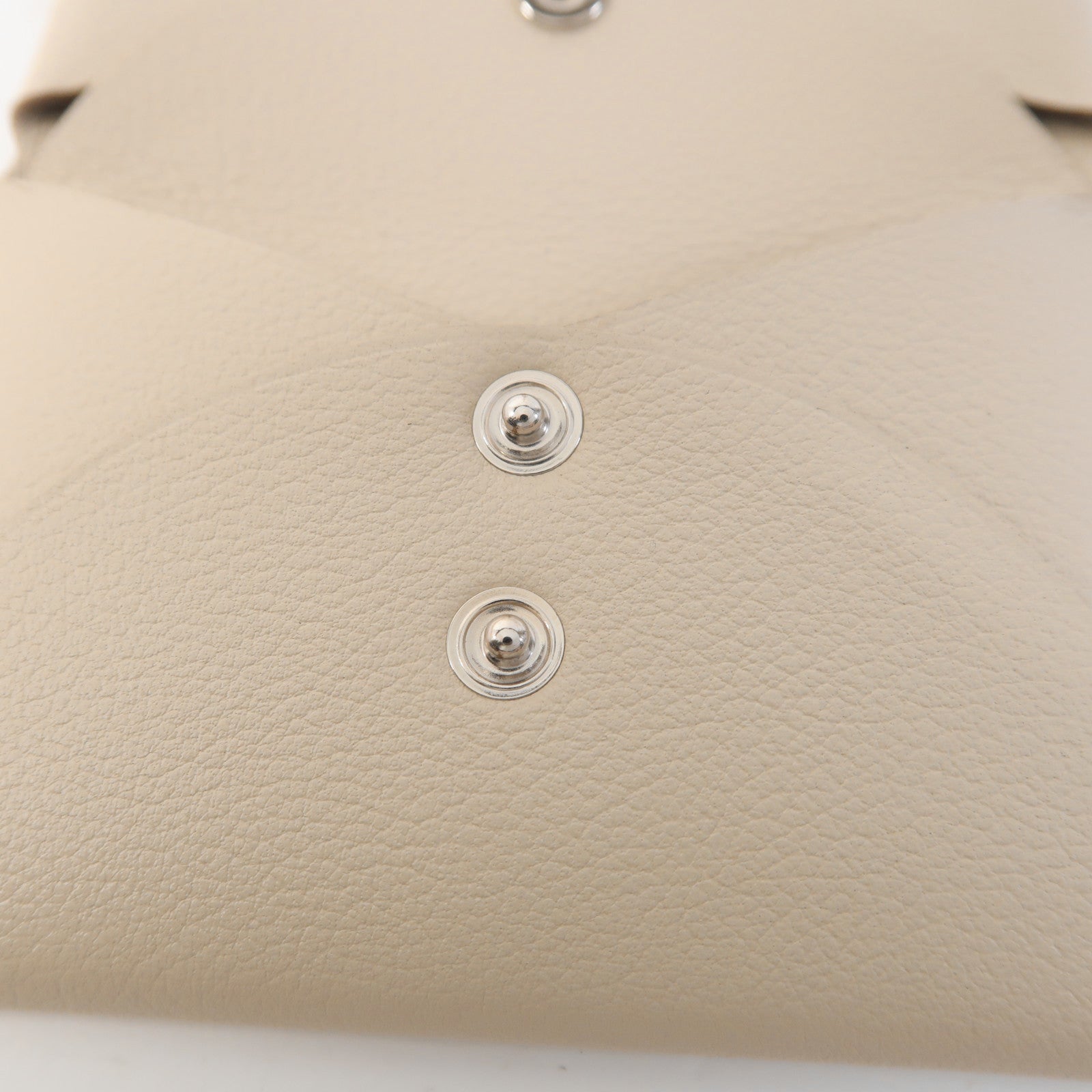 HERMES PHW Calvi Duo Card Case Evercolor Leather Beton